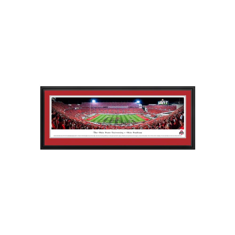 Blakeway Panoramas OSU2D Ohio State Buckeyes James Blakeway Black Metal Framed 18-in H x 44-in W Sports Paper Print