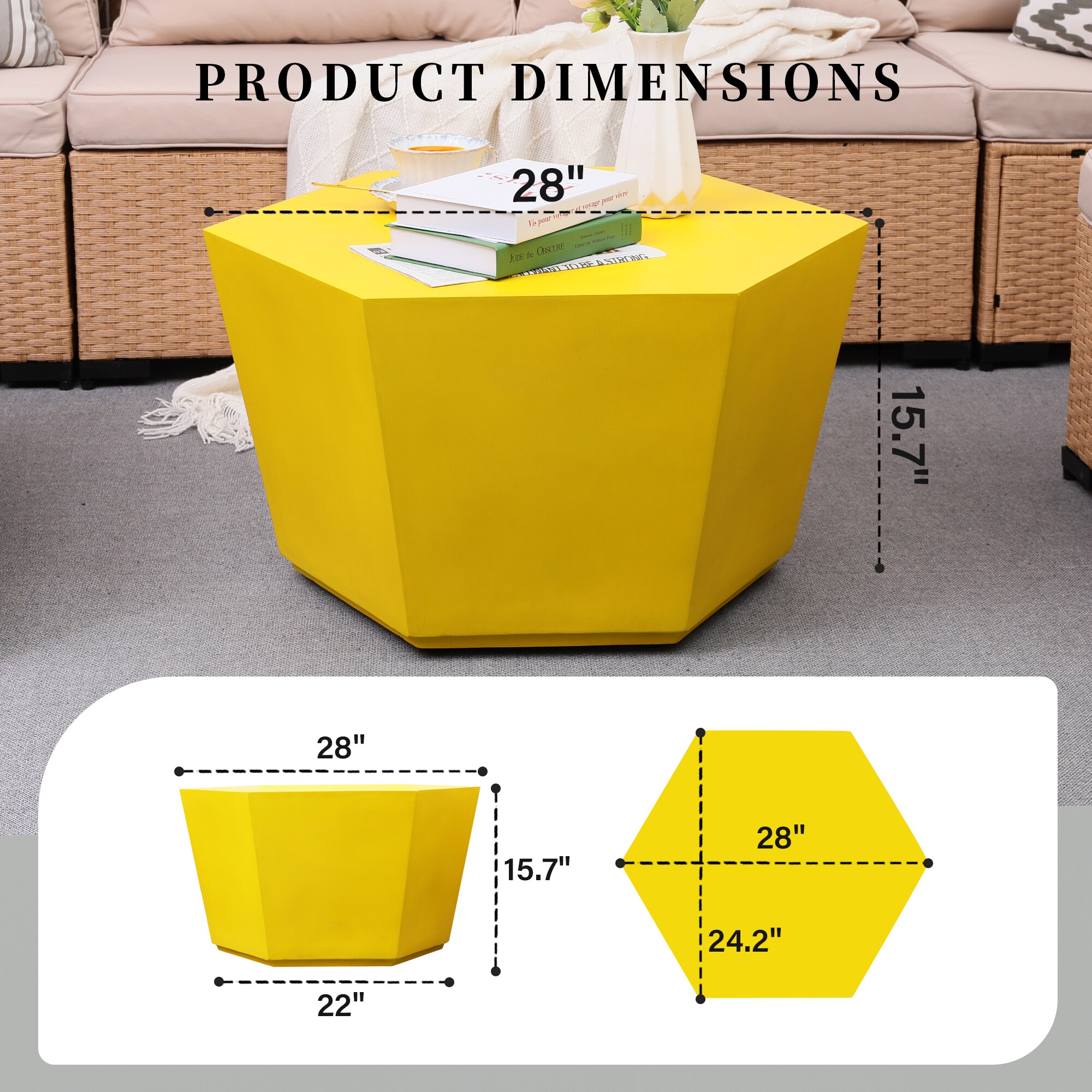 UPHA PL-T28M-6BX-LMY Patio-Tables - View #3