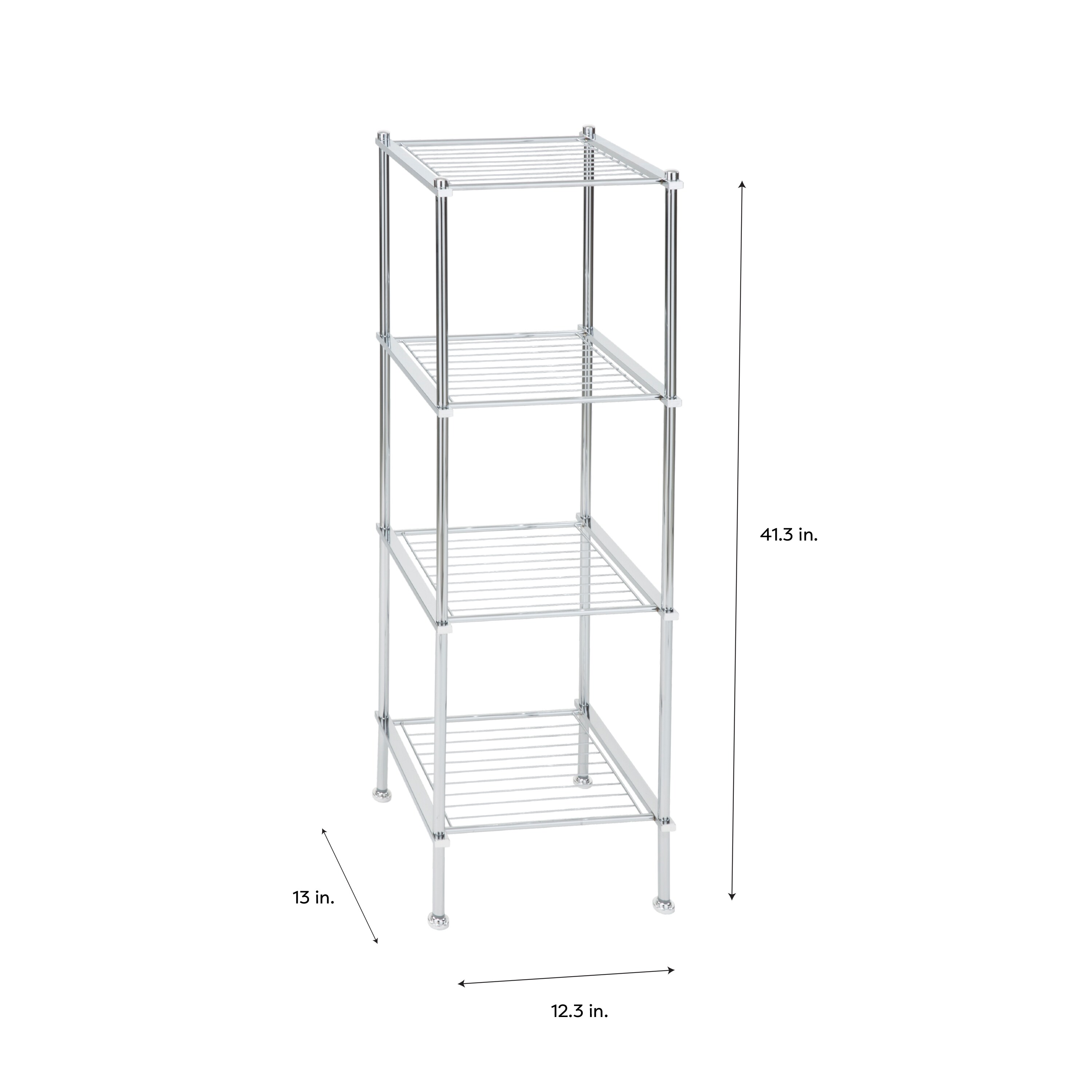 Organize It All Metro Chrome 2-Tier Metal Wall Mount Bathroom Shelf  (17.62-in x 18.25-in x 9.62-in)