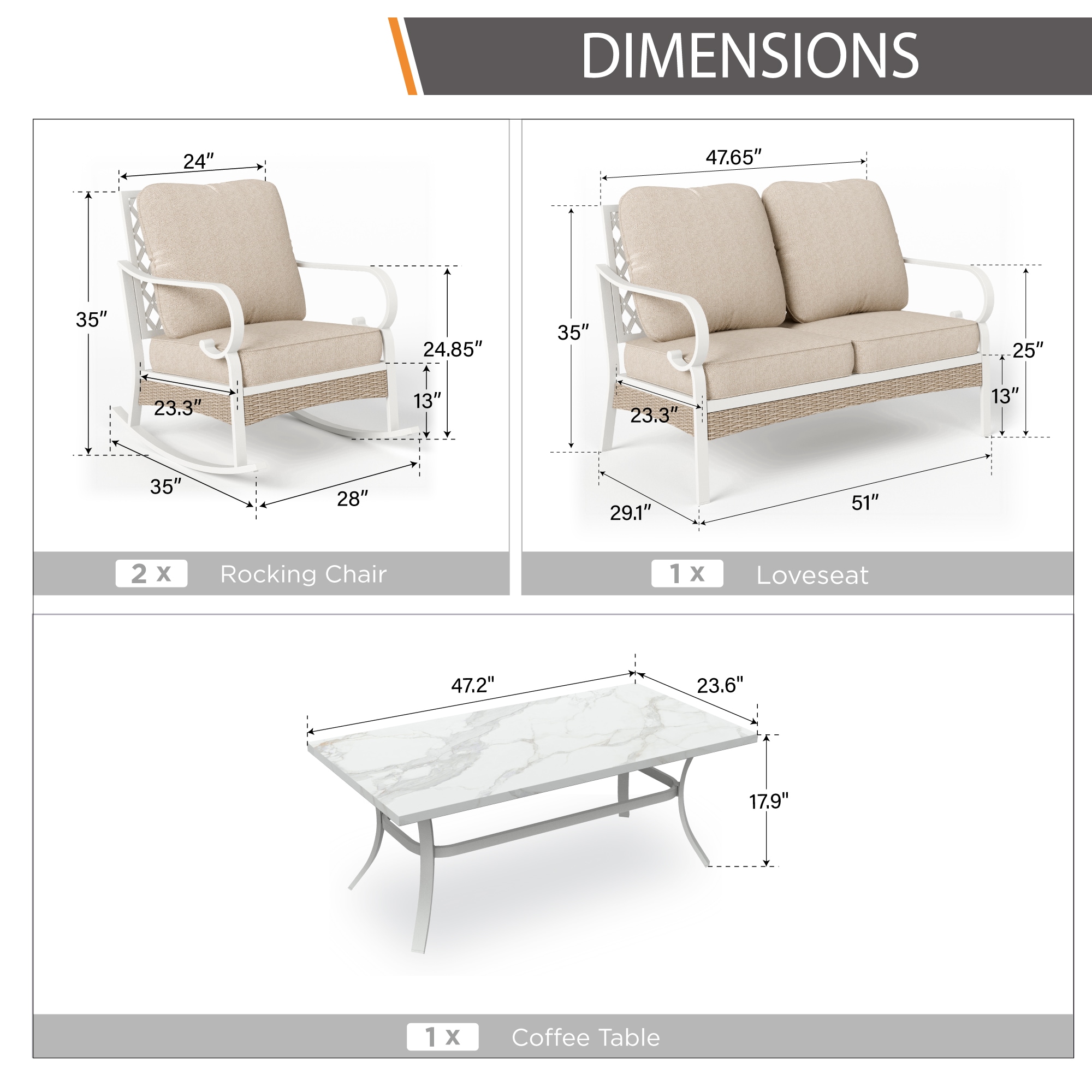 Sunshine Valley CP002-01-4-BE Patio-Conversation-Sets - View #9