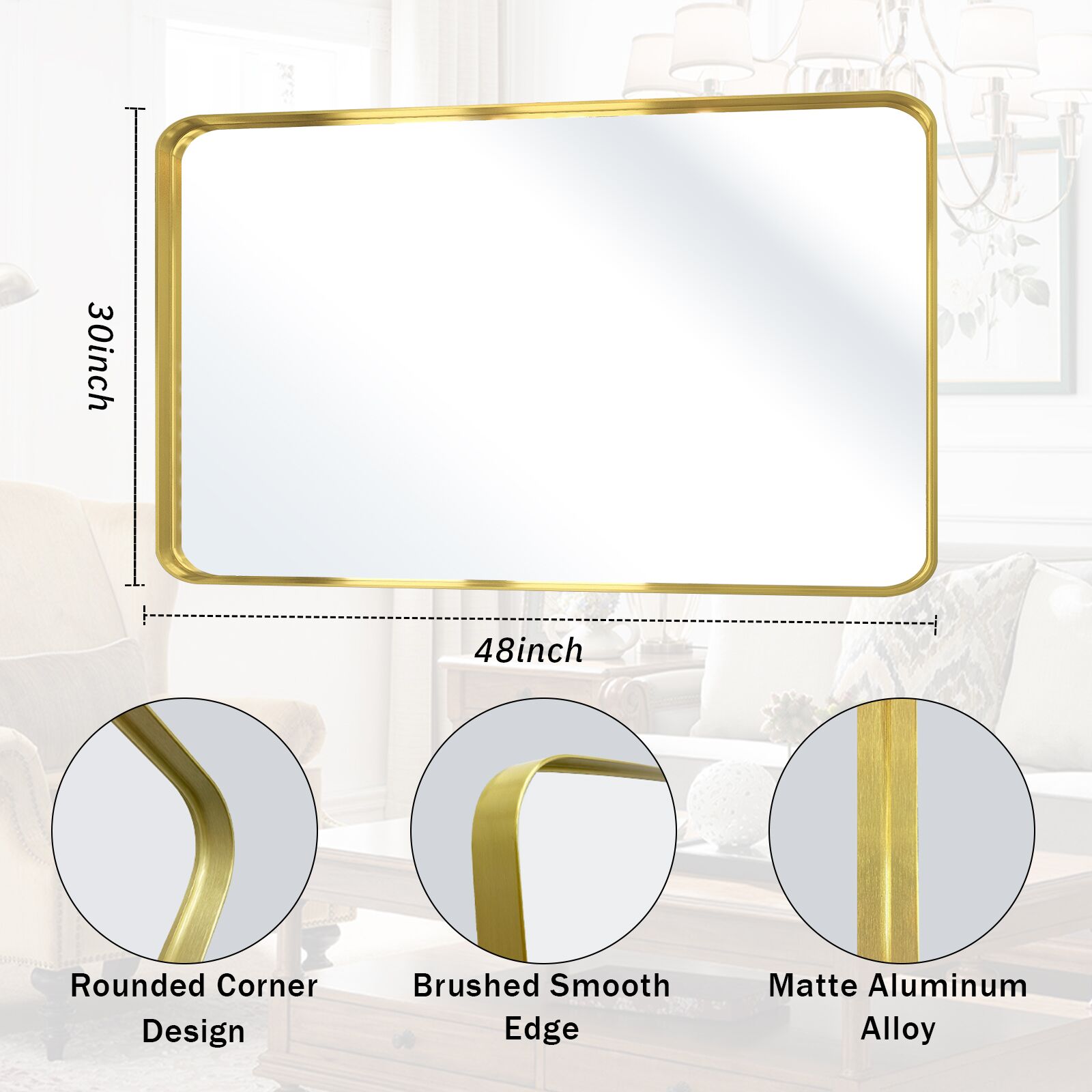 BEAUTYPEAK LS-YSJ-REAJ3048-G Decor-Mirrors - View #4