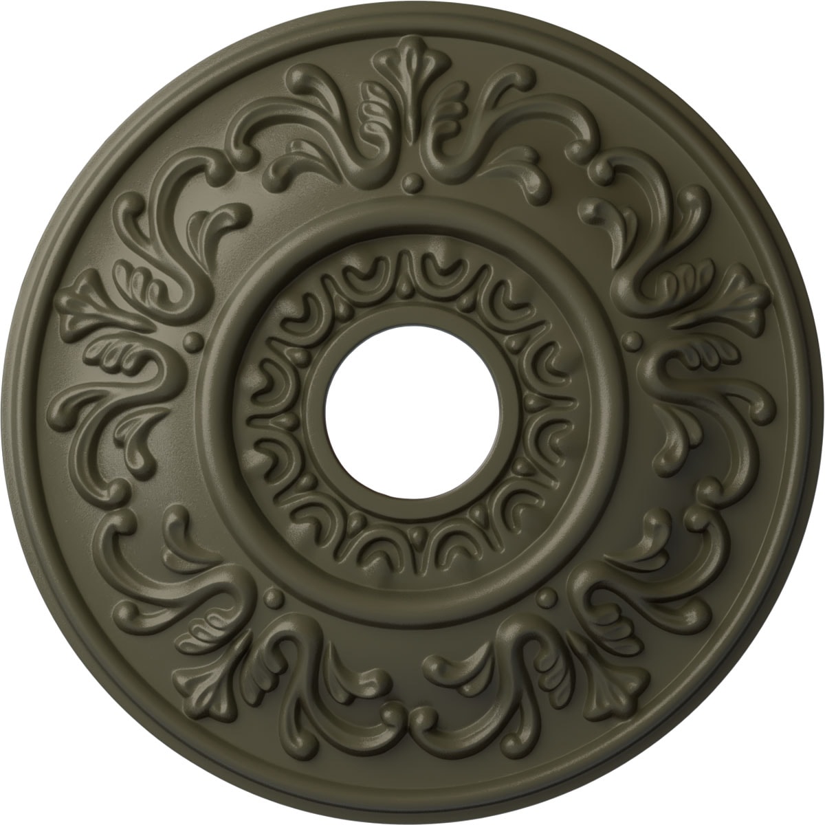 Ekena Millwork CM18VLWHF Valletta 18-in W x 18-in L Painted Witch Hazel Polyurethane Whole Ceiling Medallion