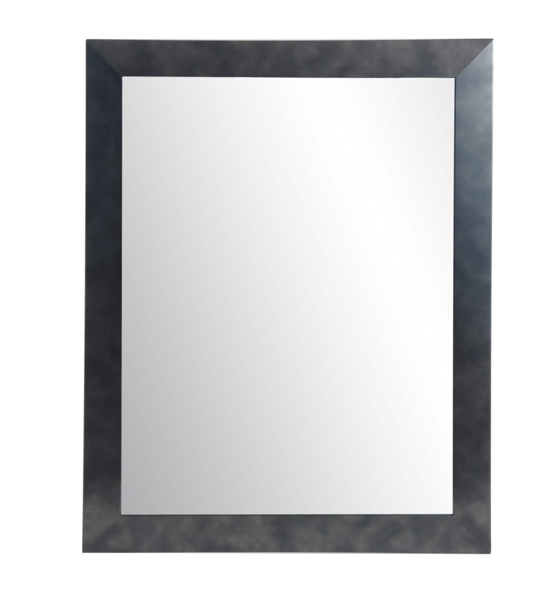 BrandtWorks AV25MED 32-Inches W x 35.5-Inches H Rectangle Clouded Gunmetal Black Framed Wall Mirror