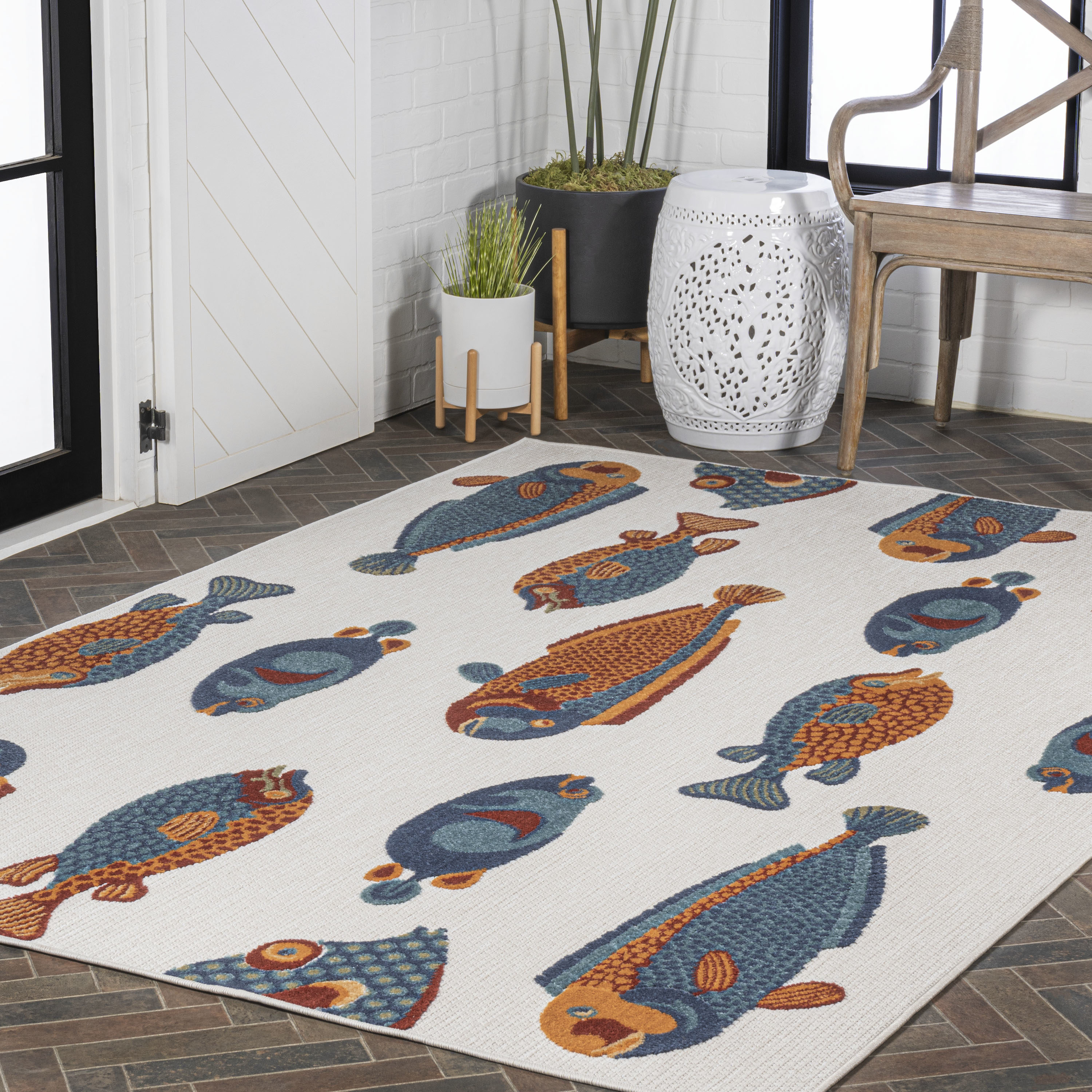  JUGTL Sea Level Healing Area Rug, Low Pile Indoor Rug