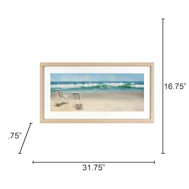 allen + roth Framed 16.75-in H x 31.75-in W Coastal Print in the Wall ...