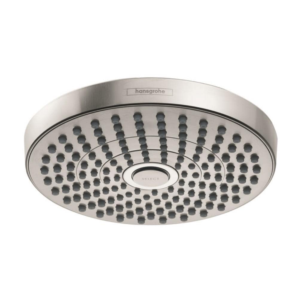 Hansgrohe 04388820 Croma 2.0 -Spray Brushed Nickel 7.38-in Round Fixed Rain Shower Head 1.8 GPM