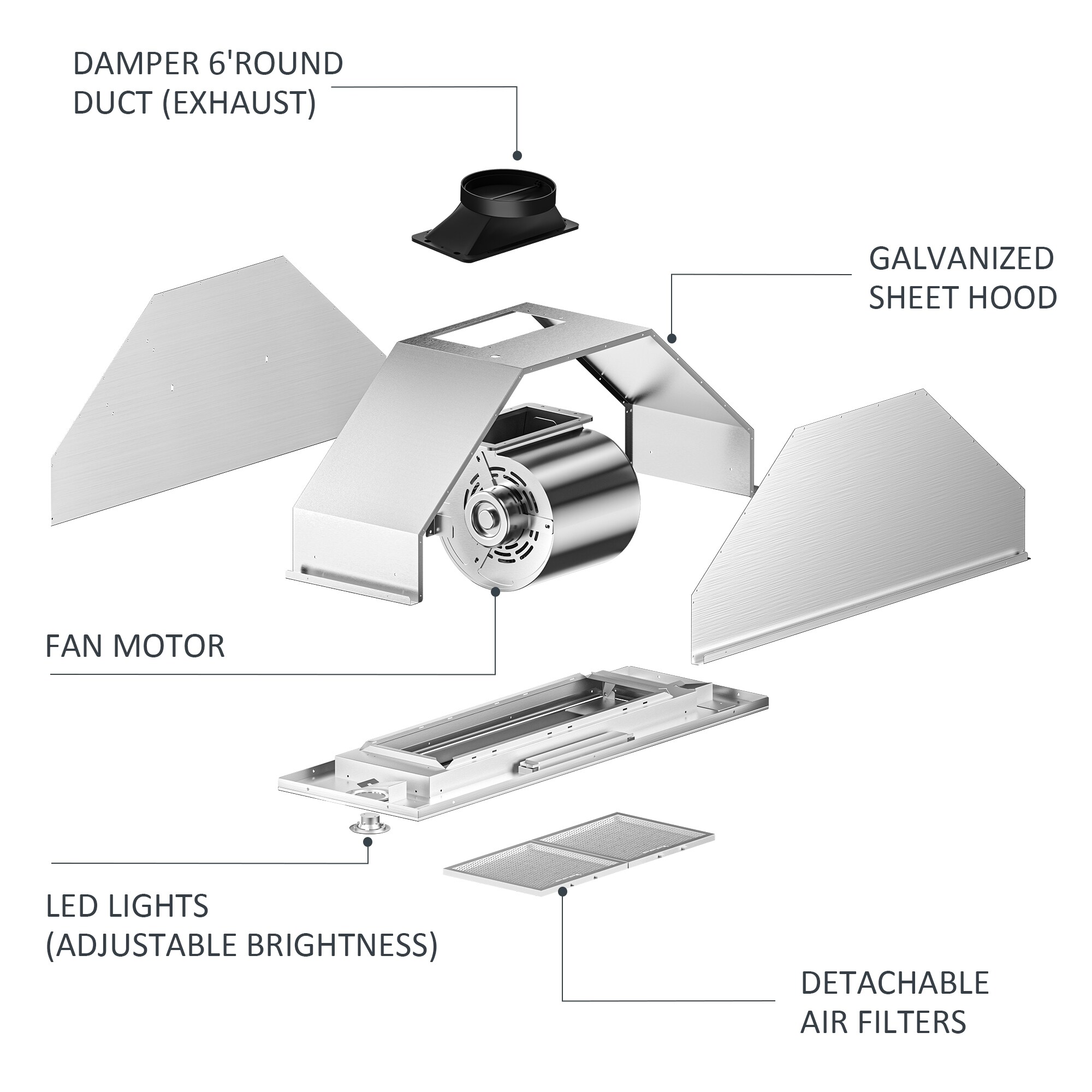 VIKIO B0136W Undercabinet-Range-Hoods - View #7