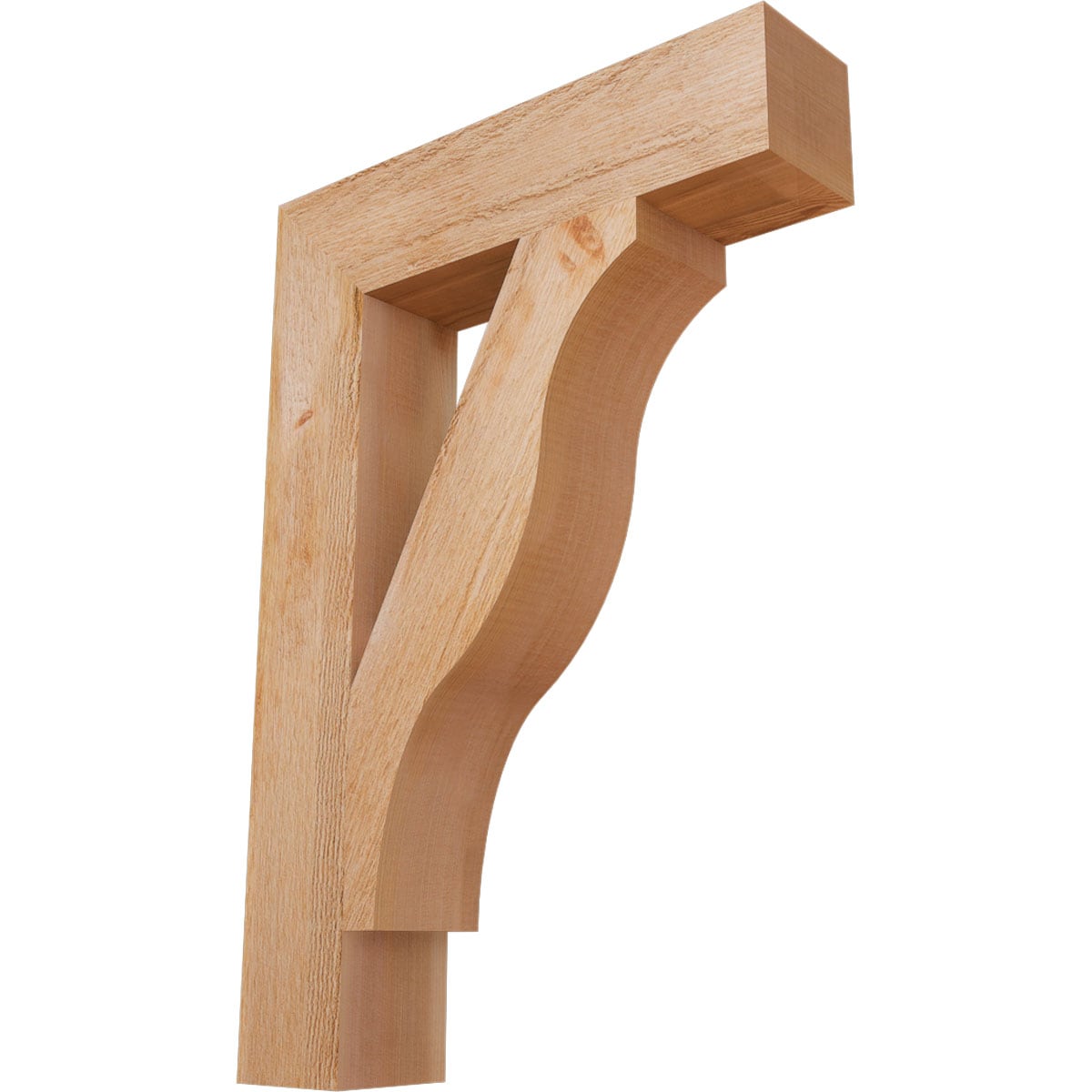Ekena Millwork BKT04X18X26FST05RWR Funston Block Rough Sawn 4-in x 18-in x 26-in Western red cedar Brown Wood Standard bracket