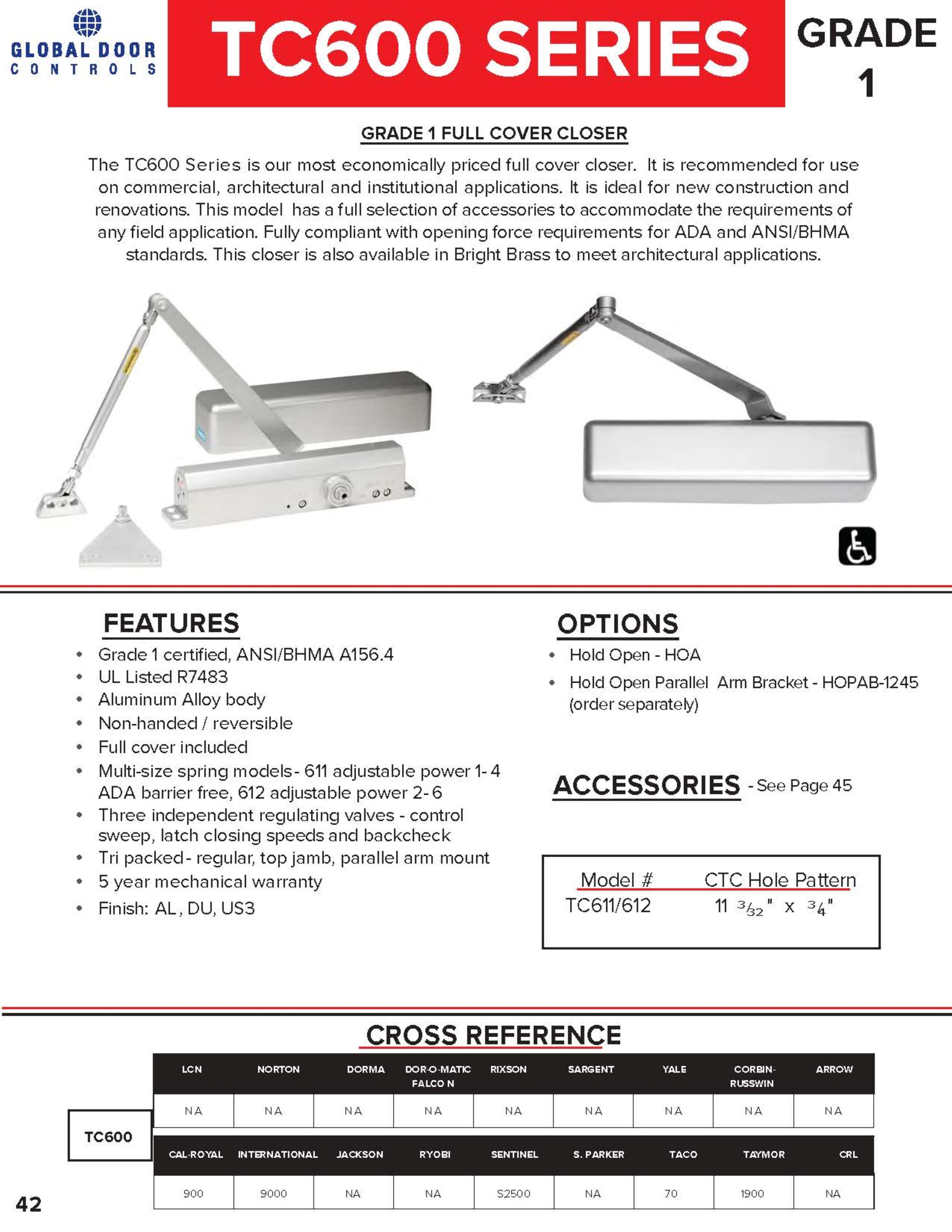 Global Door Controls TC611-AL Door-Closures - View #9