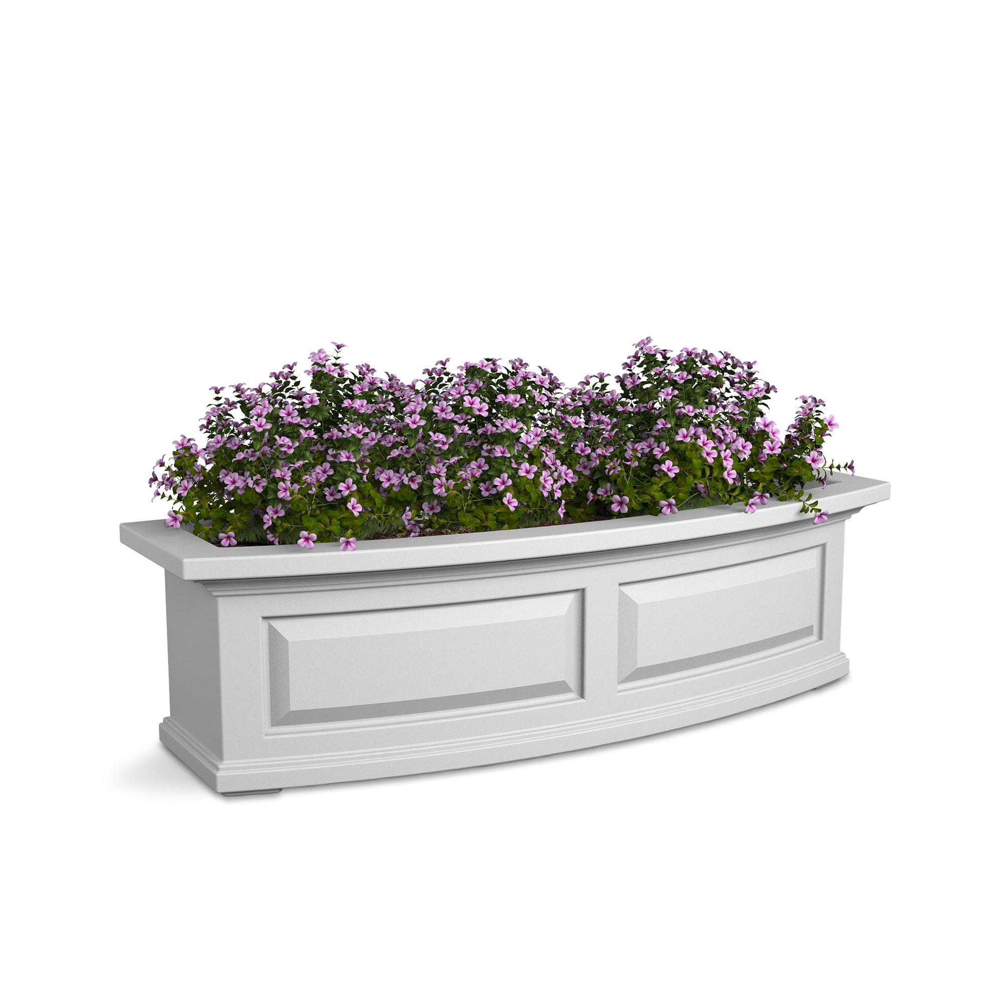 Mayne 4830-W Rectangle 36-in W Medium White Plastic Outdoor Window box with Drainage Holes with Self Watering