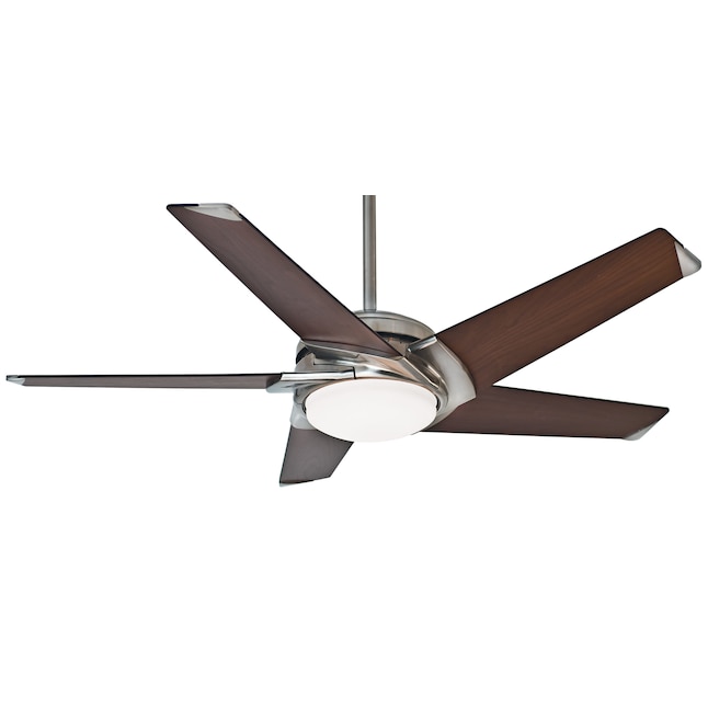 Casablanca Stealth 54 In Brushed Nickel Integrated Led Indoor Downrod Or Flush Mount Ceiling Fan With Light And Remote 5 Blade The Fans Department At Lowes Com