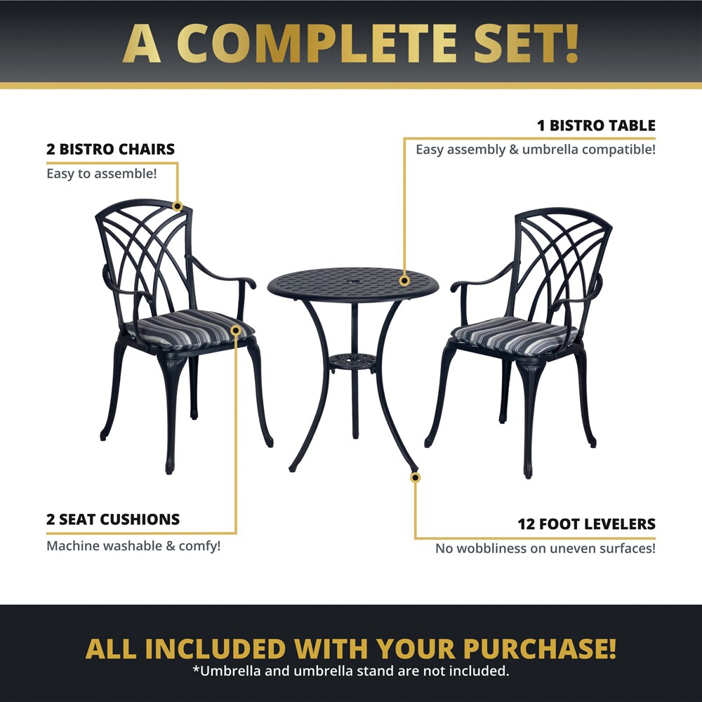 Kinger Home PBS-S-002-BLK Patio-Dining-Sets - View #7