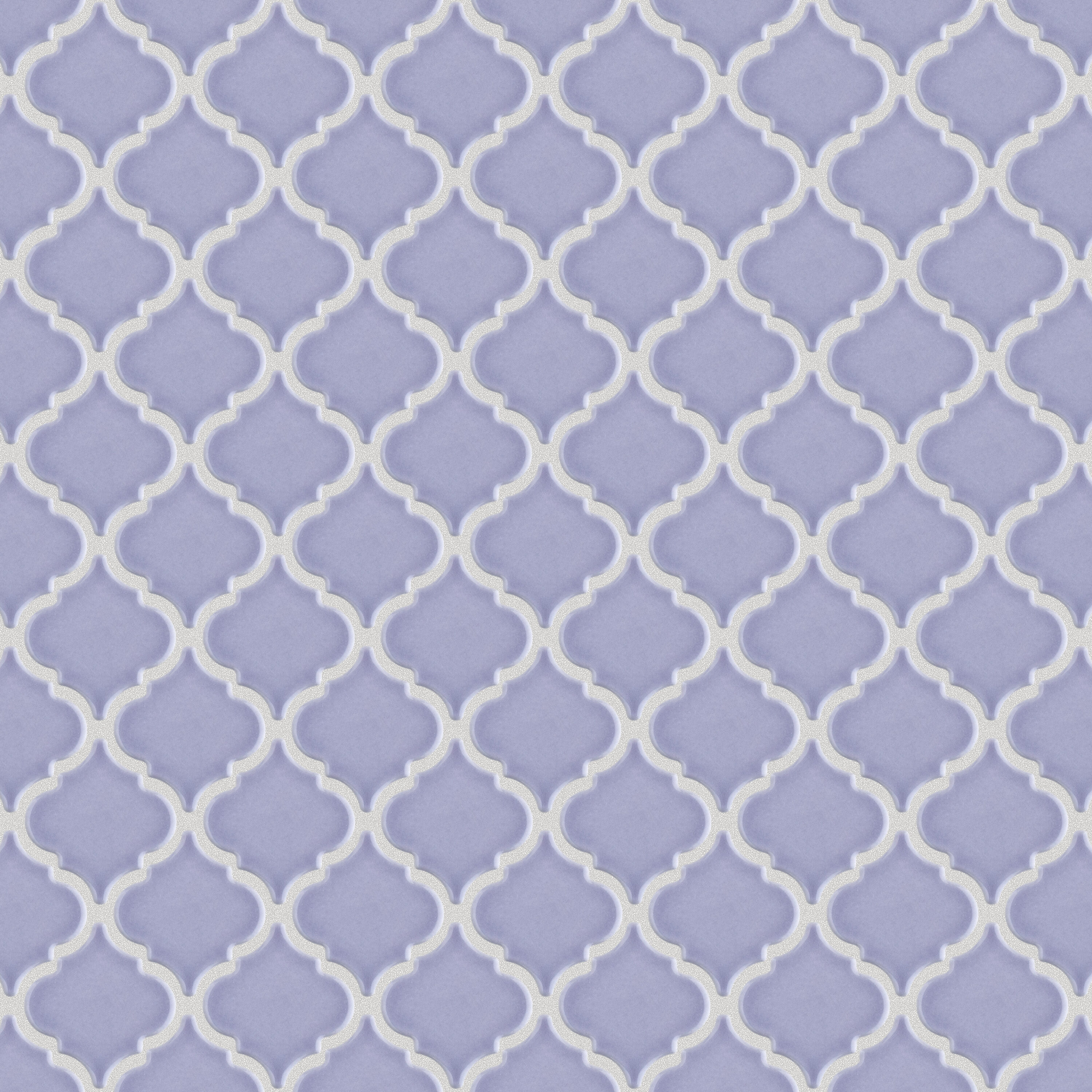 Affinity Tile FKOLTR45 Hudson Tangier Lavendar 12-in x 13-in Glossy Porcelain Stone Look Arabesque Mosaic Floor and Wall Tile (11-sq. ft/ Carton)