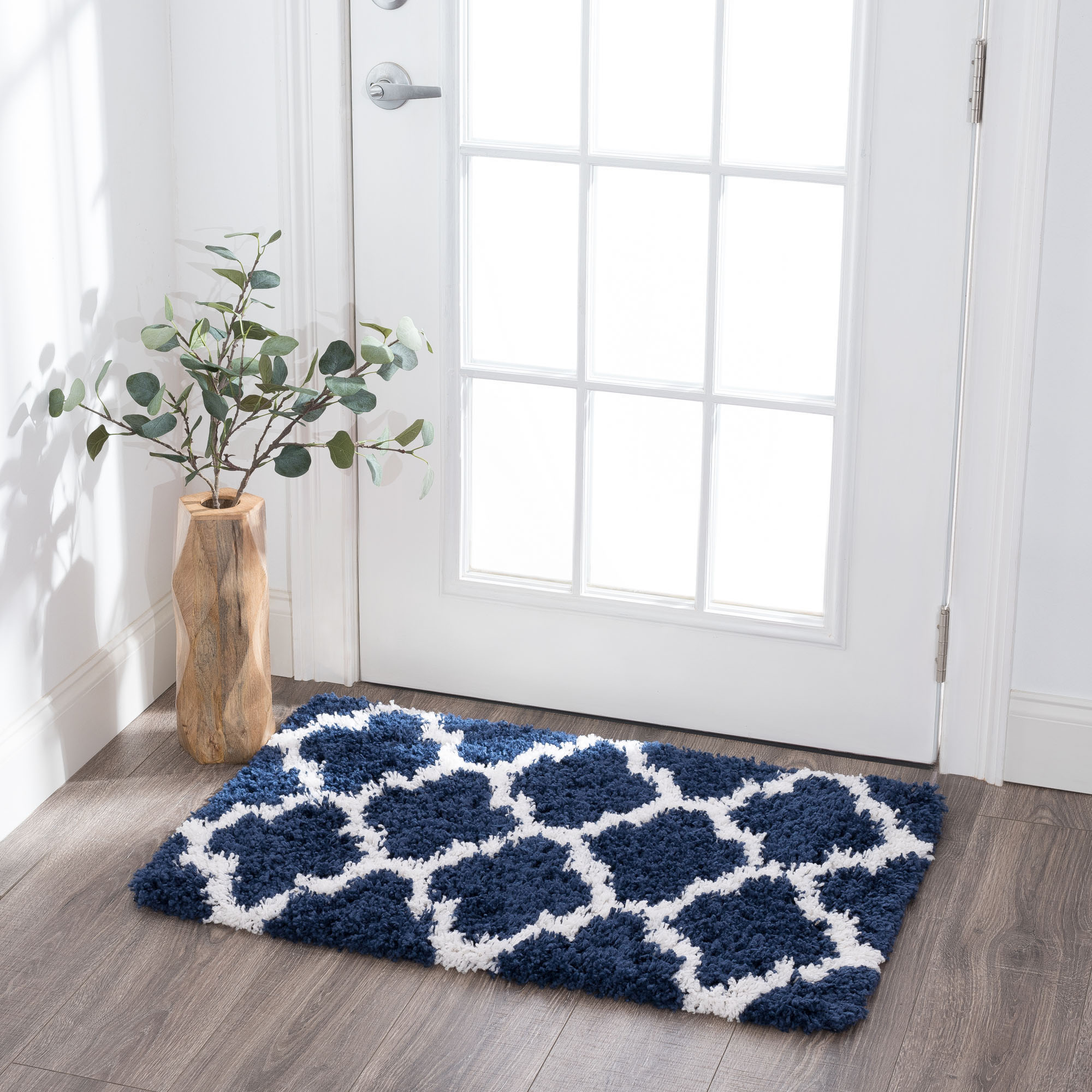 Tayse JRS1304 2X3 2 x 3 (ft) Loomed Polypropylene Navy Rectangular Indoor Throw rug