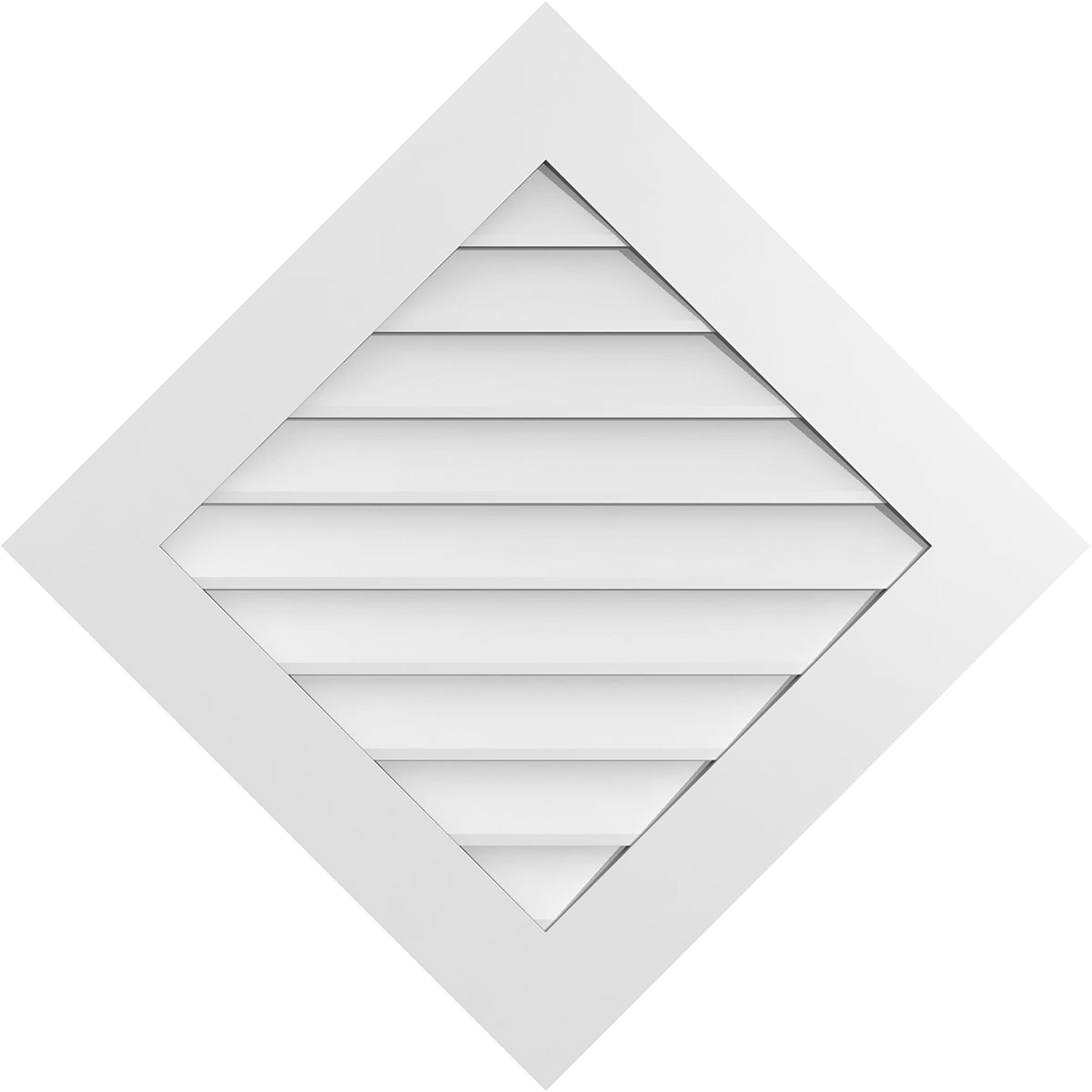 Ekena Millwork GVPDI34X3401SF 34-Inches x 34-Inches Off-white Diamond PVC Gable Louver Vent