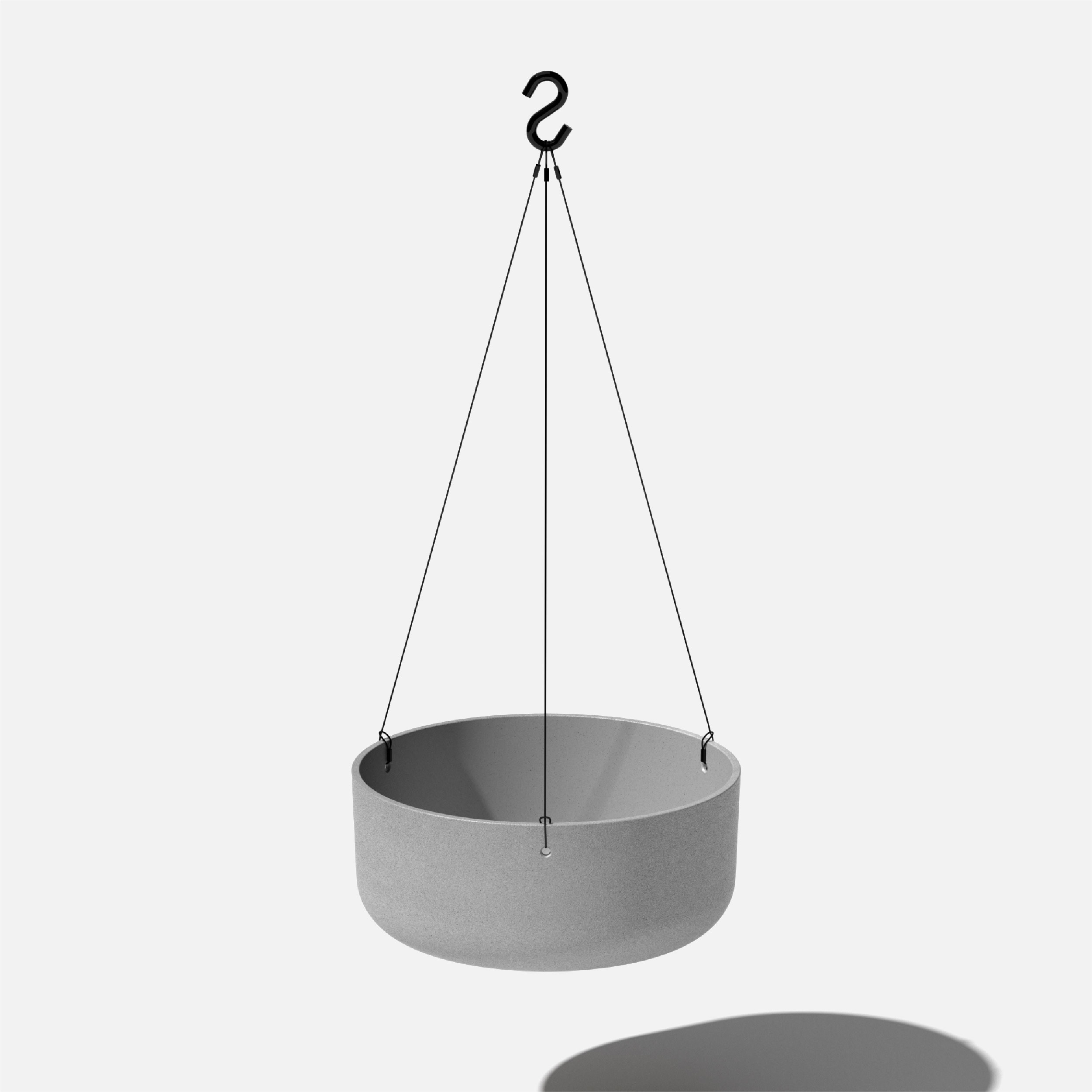 Veradek KNBVHG14C Round 14-in W x 28-in H x Gray Plastic Outdoor Hanging planter