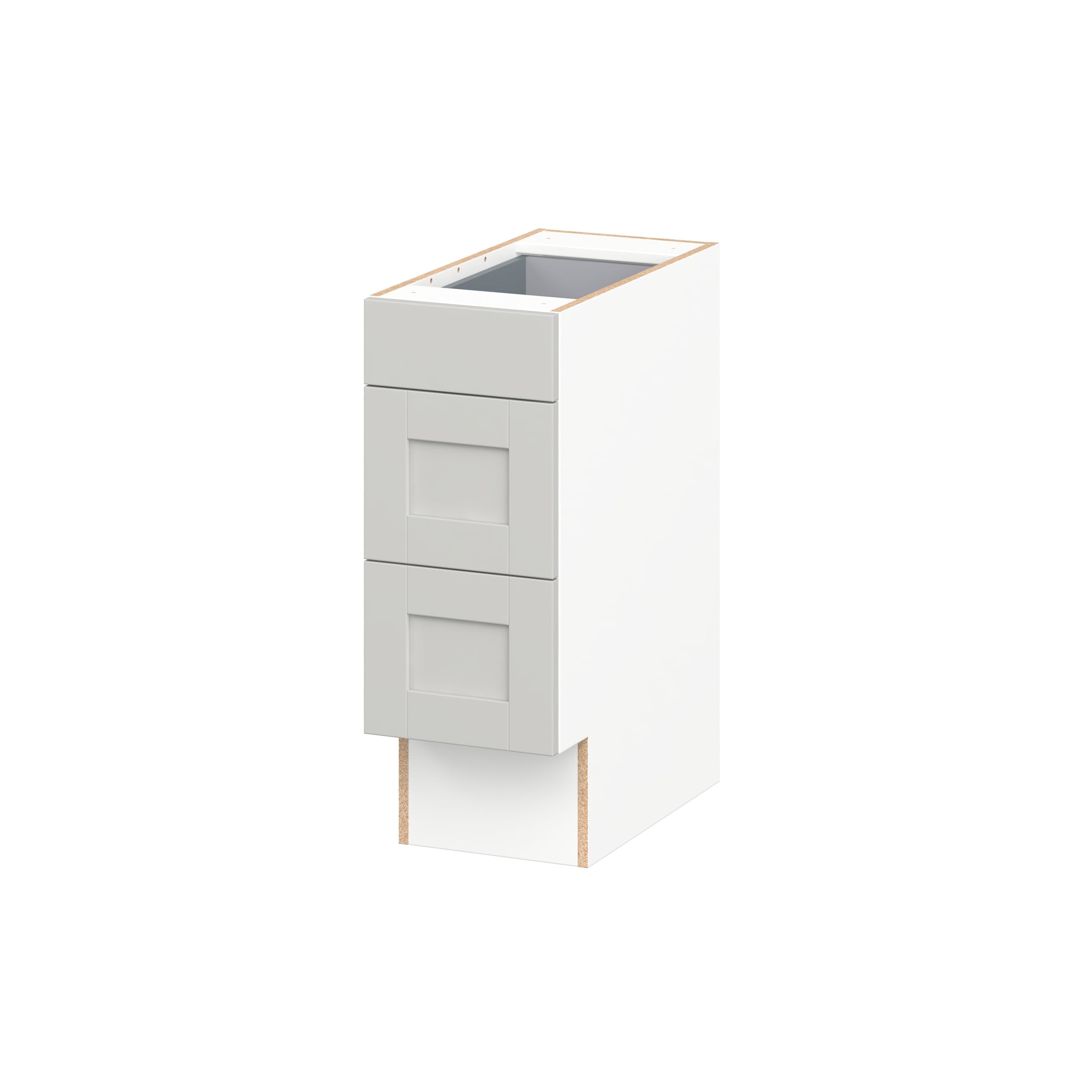 Hugo&Borg DSB3D12ADA-CH Charlesberg 12-in W x 32.5-in H x 24.5-in D Light Gray 3 -Drawers Drawer Base Fully assembled Cabinet Recessed Panel Shaker