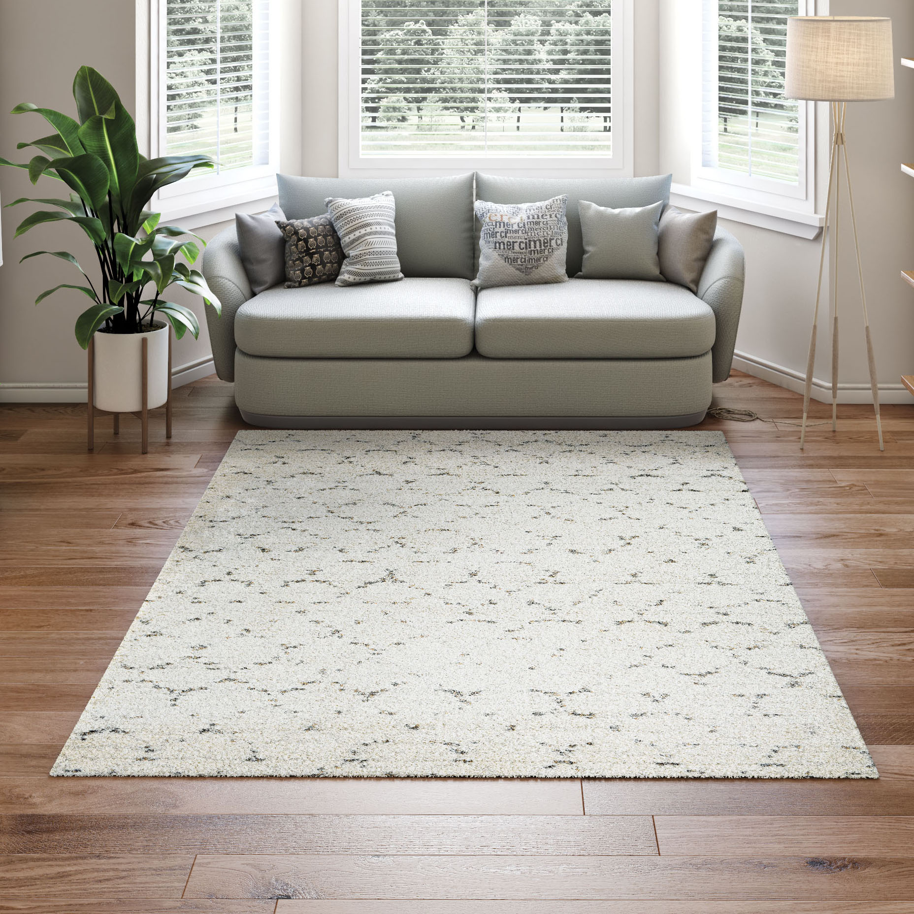 Bromley Multicolor Shag Wool Blend 2' x 3'11" Area Rug