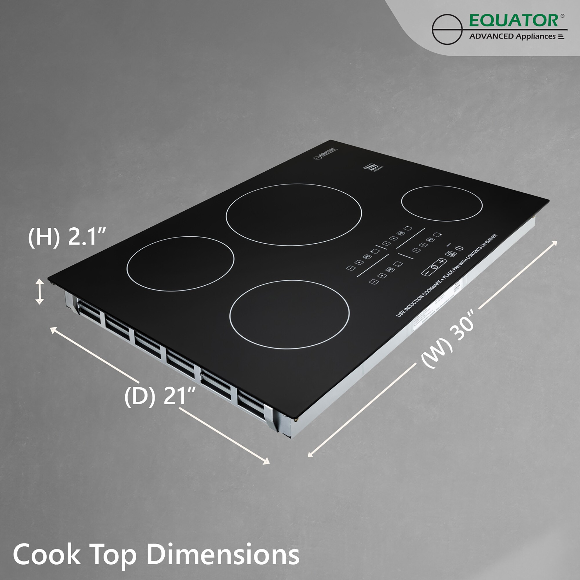 Equator 30" Black Ceramic 4 Burner Induction Cooktop