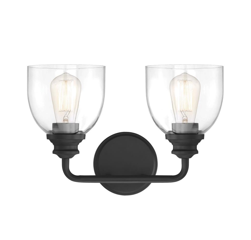  LW-SH609543 2-Light Black Transitional Vanity Light