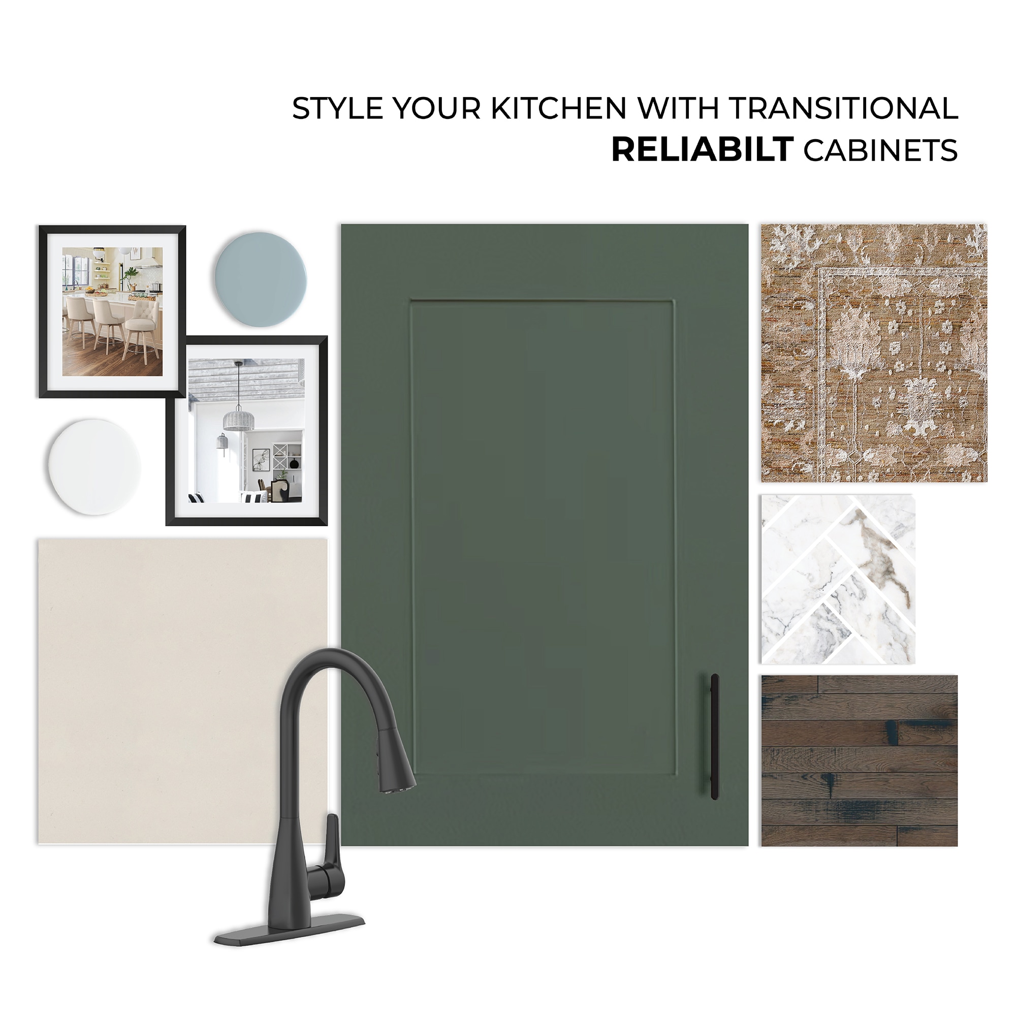 RELIABILT Monroe Classic Basil Green Transitional  Kitchen Cabinet Collection