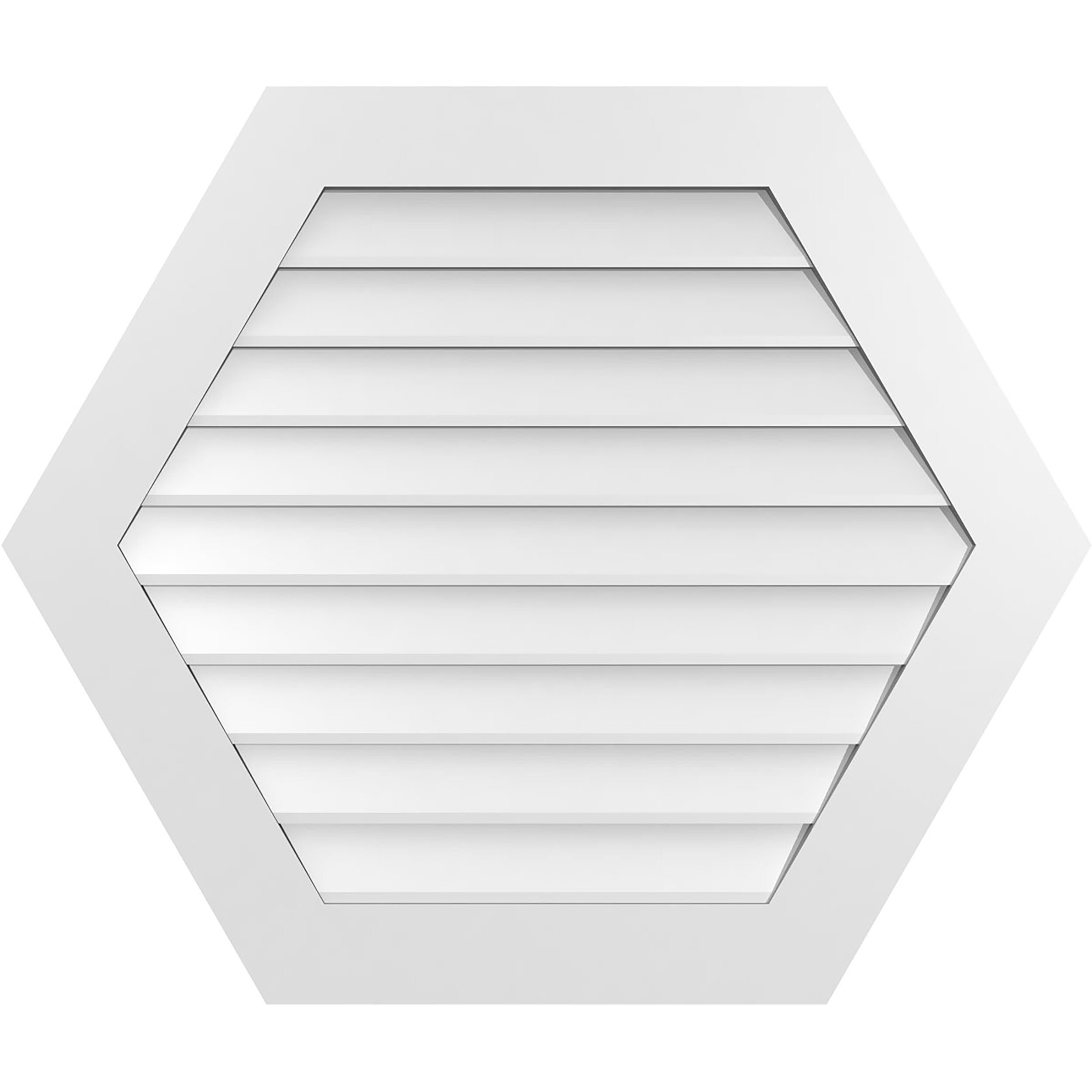 Ekena Millwork GVPHP38X3201SN 38-Inches x 32-Inches Off-white Peaked PVC Gable Louver Vent