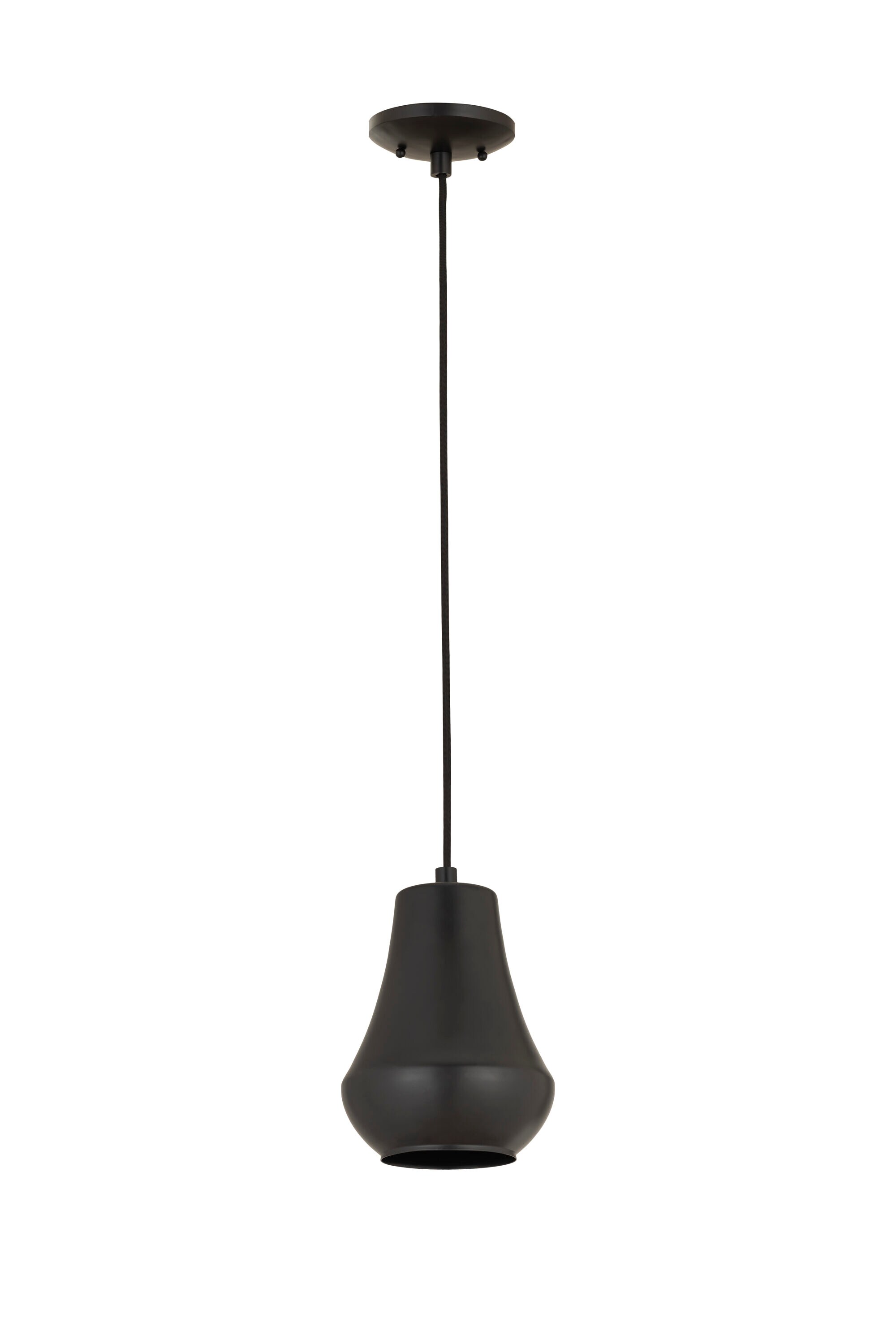 Innovations Lighting 654-1P-BK-7 Hartford Matte Black Traditional Cone Mini Hanging Pendant light