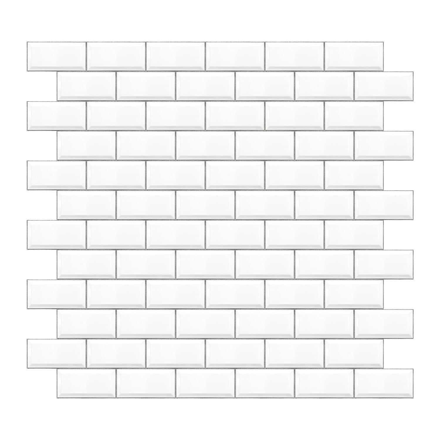 White and Gray Subway Tile Peel and Stick Wall Decals