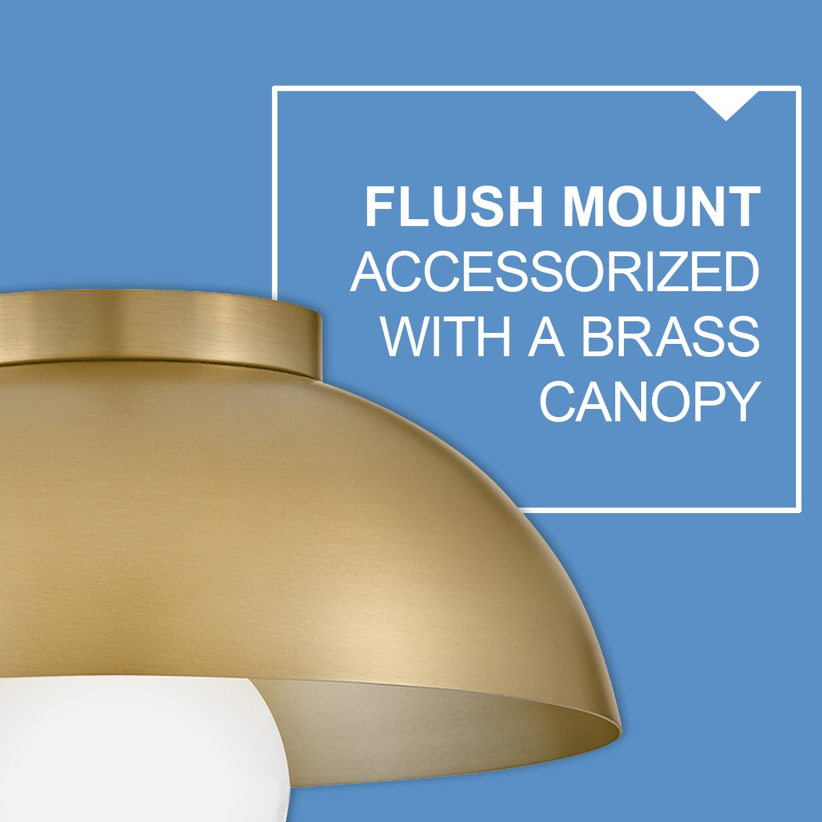 Contemporary Lacquered Brass Globe LED Flush Mount Light