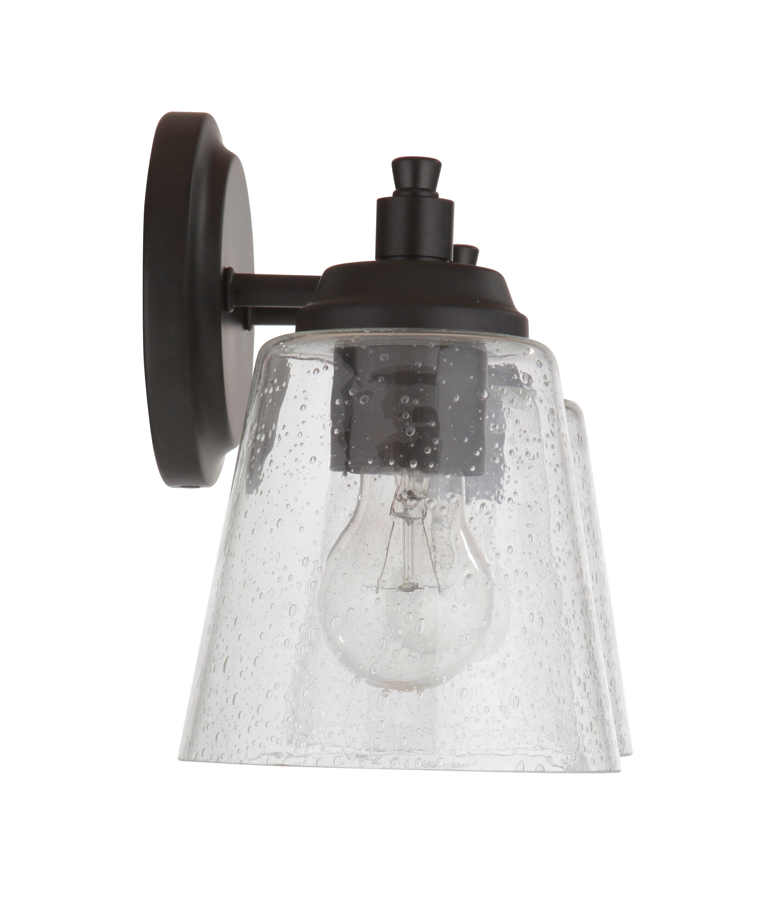 Tyler 14" Black Polished Nickel Wall Light with Clear Glass Shade