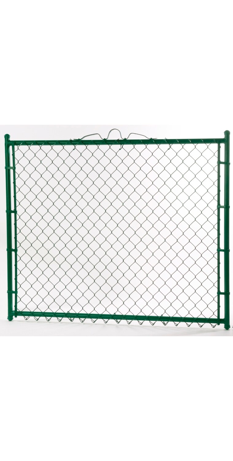 4-ft H x 4-ft W Vinyl Coated Vinyl-coated Steel Walk-thru Chain Link Fence Gate with Mesh Size 2-in