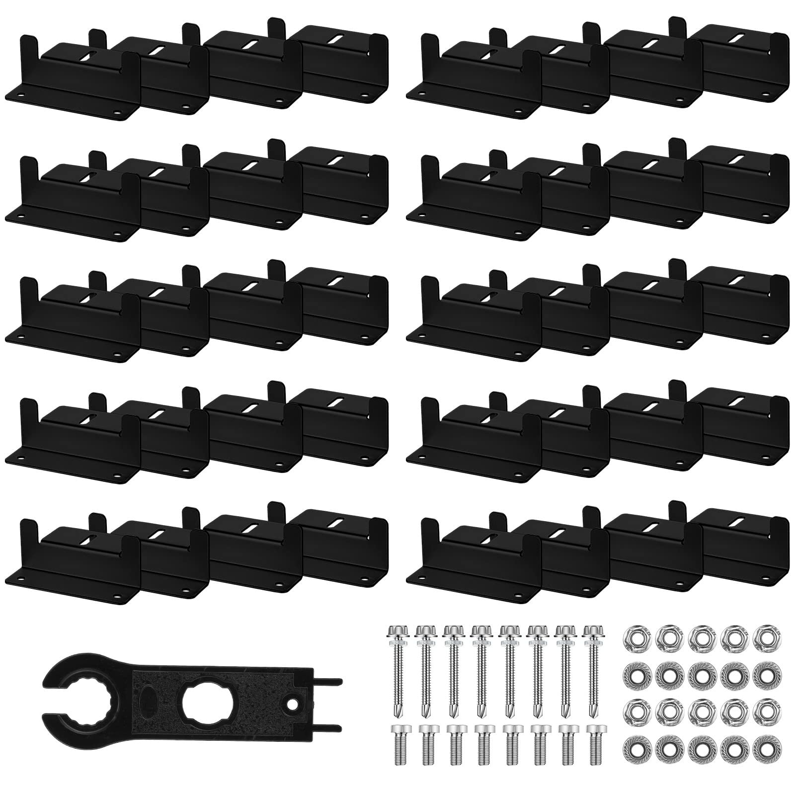 Misopily 40 Piece Solar Panel Mounting Bracket Kit Aluminum Alloy Z Brackets with Bolts and Nuts for Roof Boat Wall RV Easy Install Corrosion Resistant #LMS0421R32