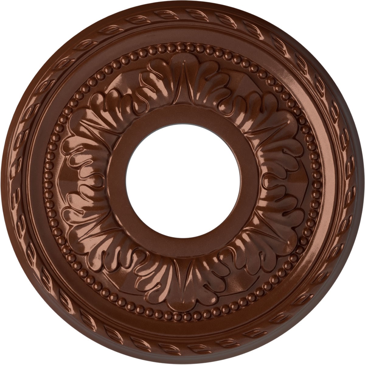 Ekena Millwork CM11PMCPS Palmetto 11.375-in W x 11.375-in L Painted Copper Penny Polyurethane Whole Ceiling Medallion