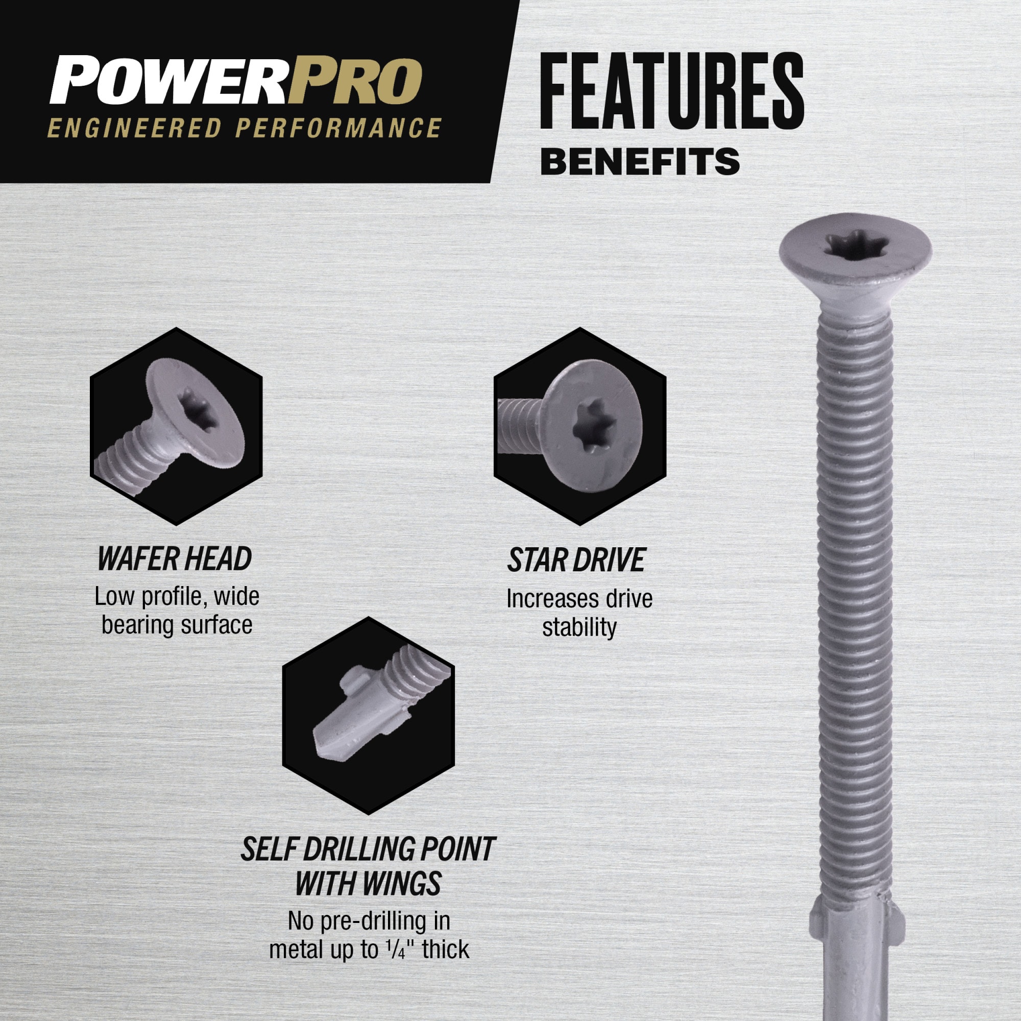 Power Pro #10 x 1-7/16-in Star -Drive Self-drilling Sheet Metal