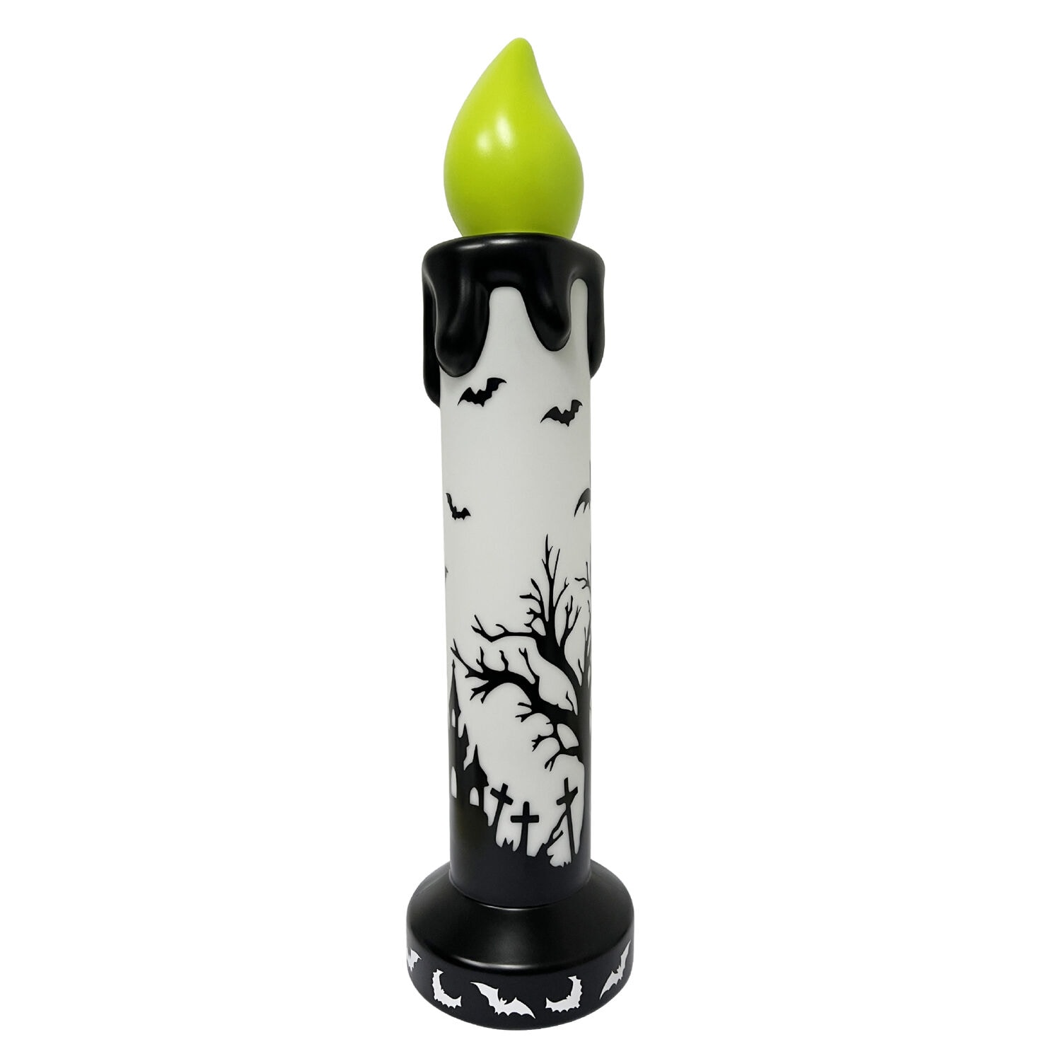 Haunted Hill Farm  40 inch LED Flicker Wick Halloween Candle Blow Mold for Indoors and Covered Outdoors Plug Operated
