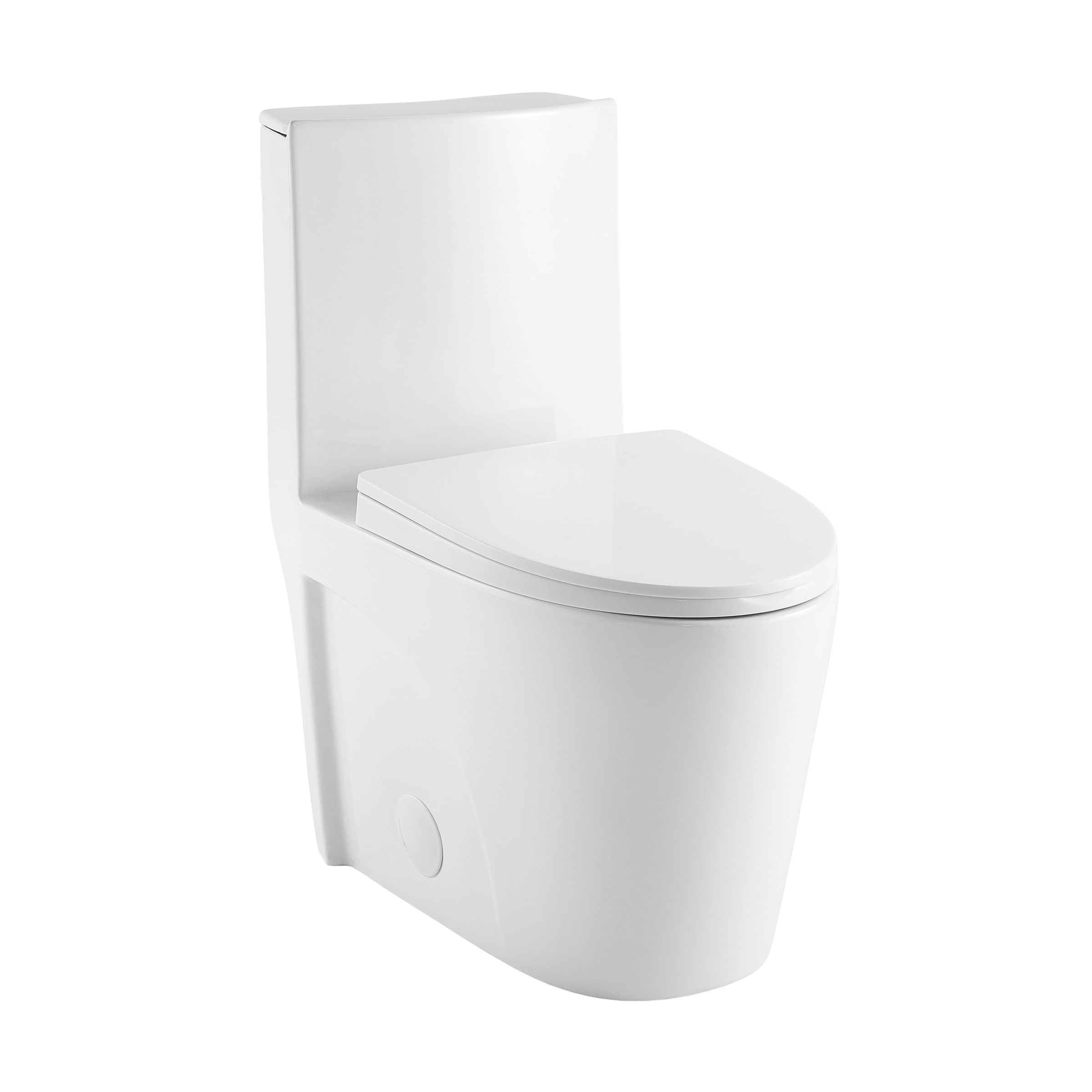 Swiss Madison SM-25-1TANG11WH Angers Glossy White Elongated Standard height Smart Soft Close 1-piece Toilet 12-in Rough-In 1.28 GPF