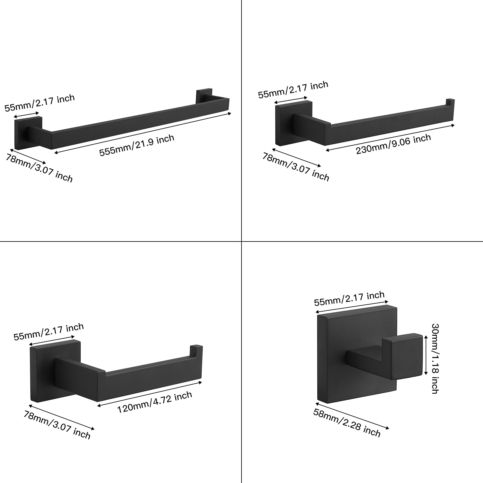 BWE A-91012-S-BLACK-1 Decorative-Bath-Hardware-Kits - View #10