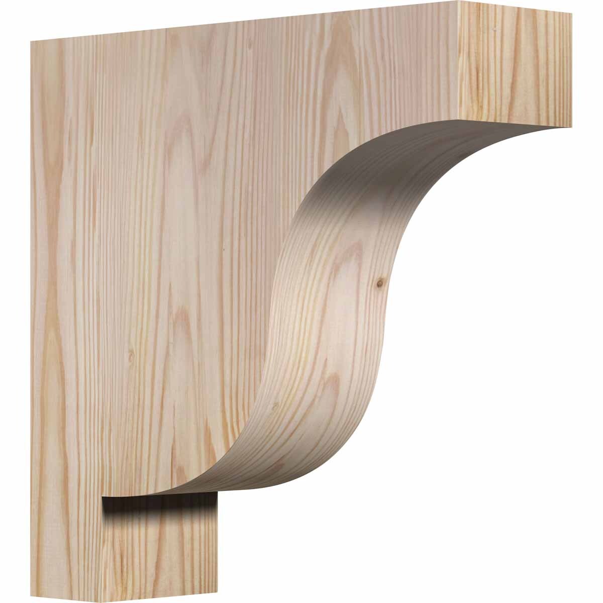 Ekena Millwork COR04X12X12NEW00SDF 3.5-in x 12-in x 12-in Newport Unfinished Douglas fir Wood Paintable/Stainable Corbel