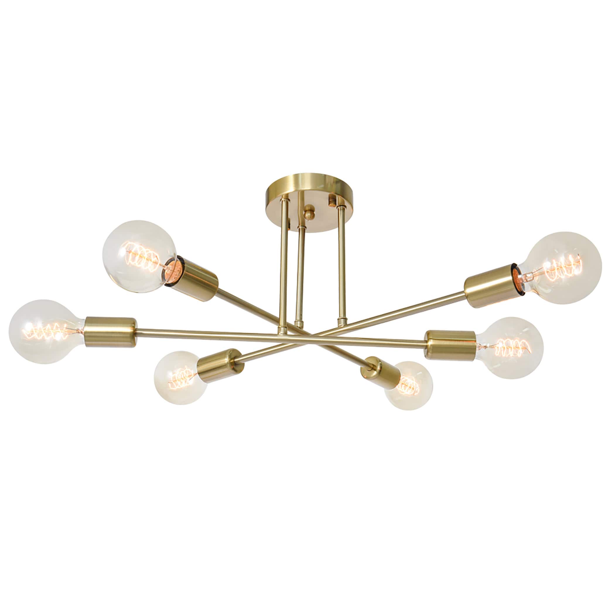 Y'INSP 1001242 Serta 6 -Light 19-in Gold Semi Flush Mount Light