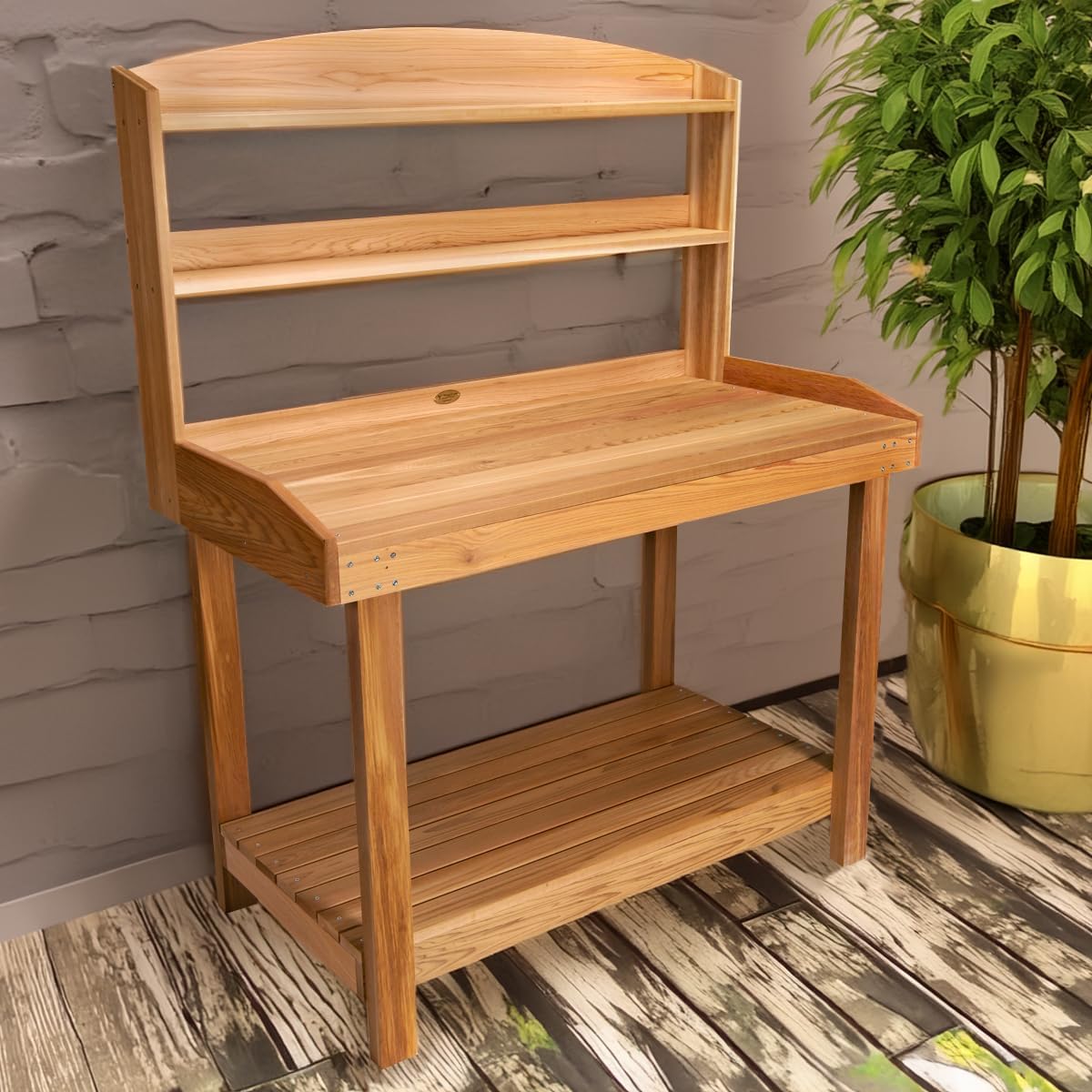 Natural Cedar Potting Bench - 47x61x24 Inches