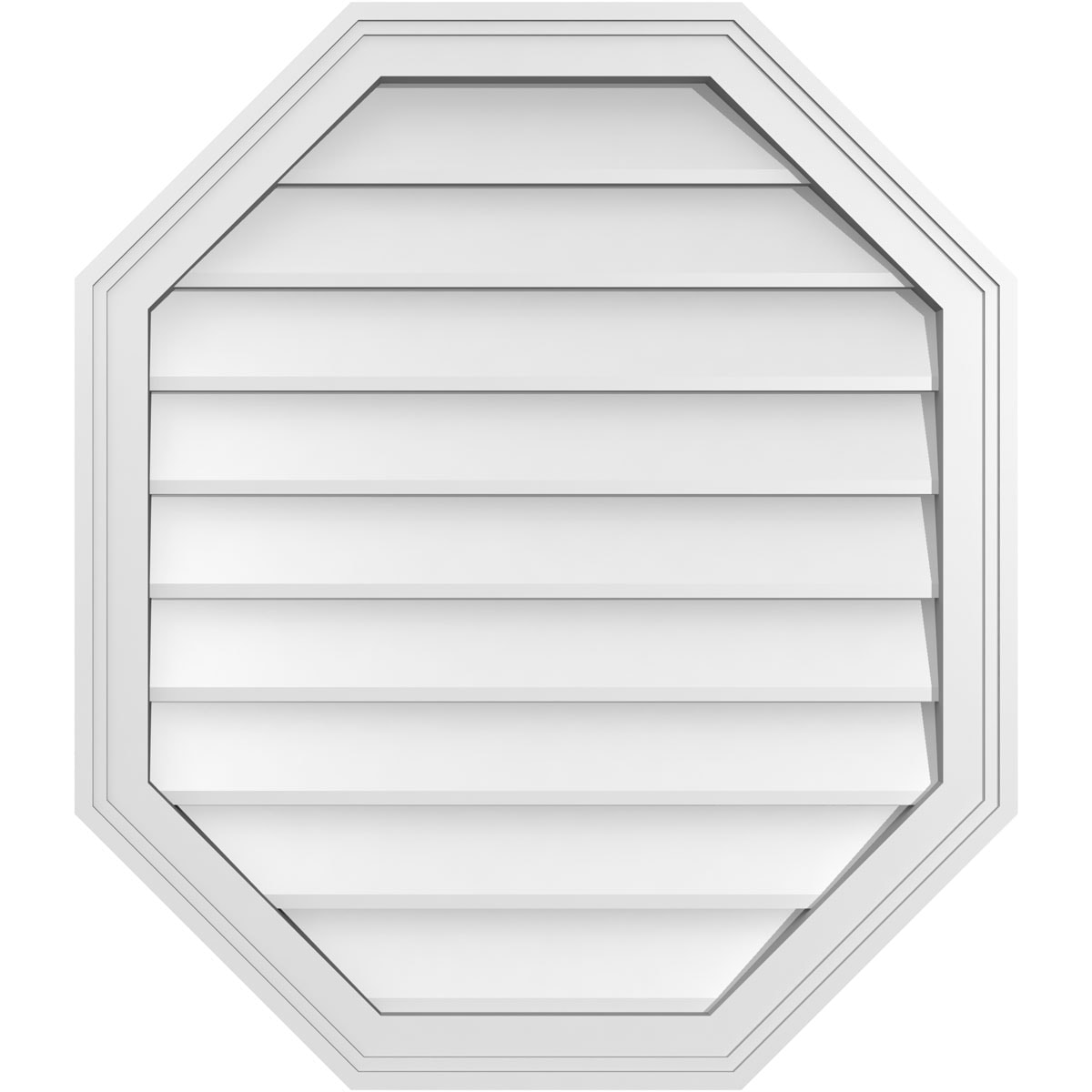 Ekena Millwork GVPOV26X3002SN 26-Inches x 30-Inches Off-white Octagon PVC Gable Louver Vent
