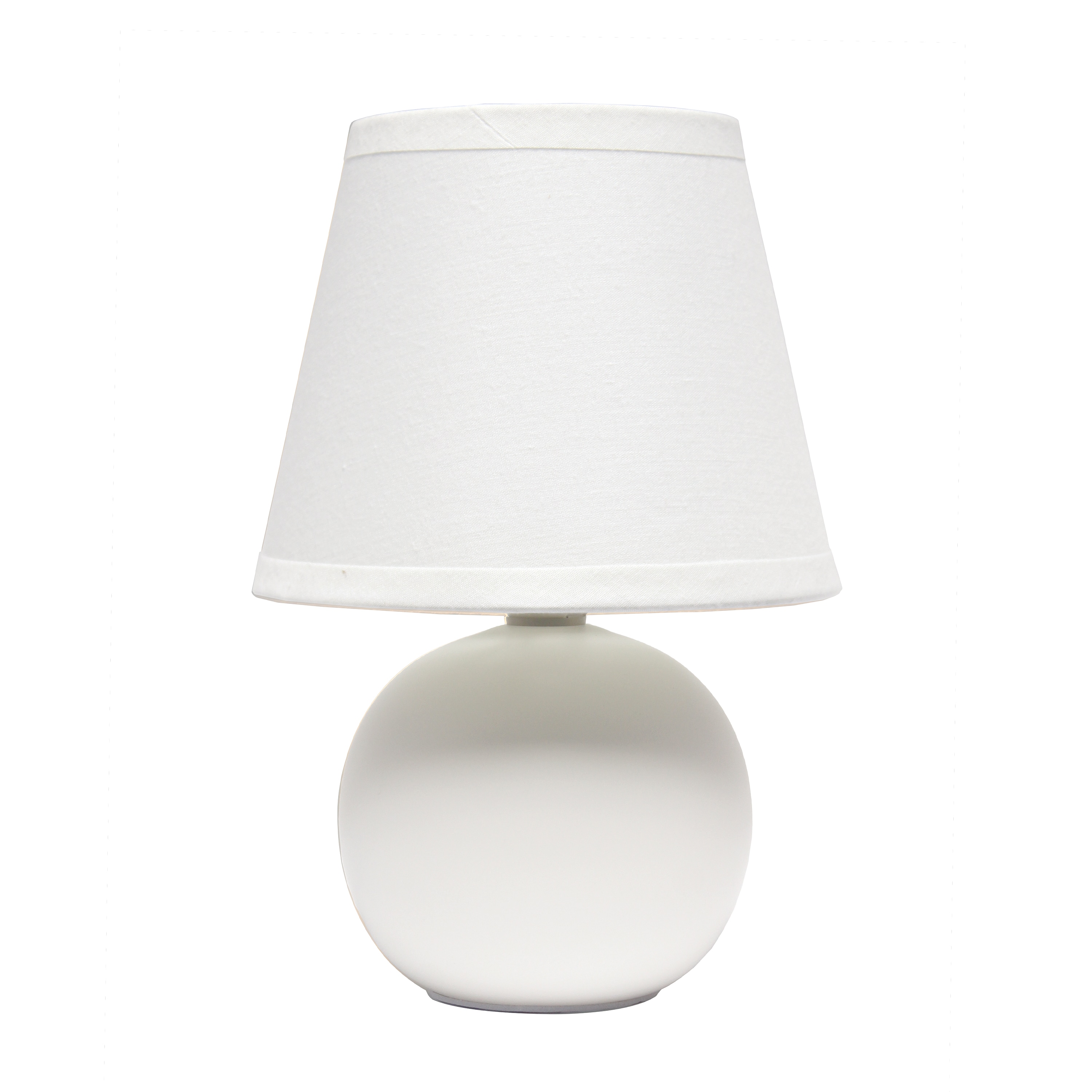 Simple Designs  8.66-inch Chic Little Globe Ceramic Table Lamp with Matching Tapered Shade for Living Room Bedroom Office Off White