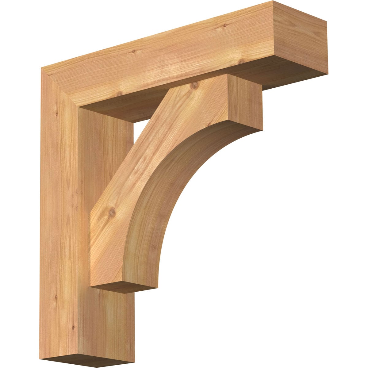 Ekena Millwork 1464437 Westlake Block Smooth Bracket with Offset Brace Western Red Cedar Wood Standard Bracket