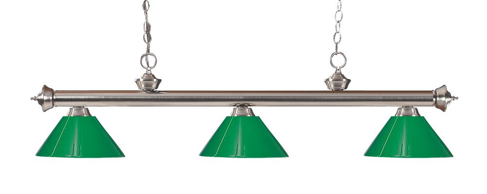 Z-Lite 200-3BN-PGR Riviera Brushed Nickel Standard Pool Table Lighting