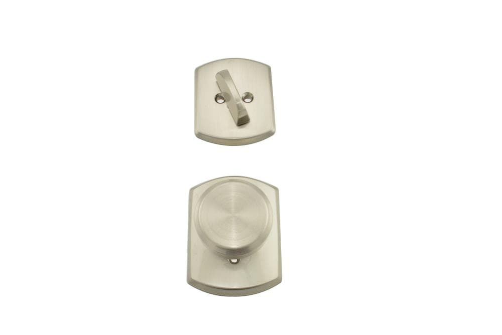 Schlage F59BWE619GRW F Series Satin Nickel Single-Cylinder Entry Door Interior Handle with Knob
