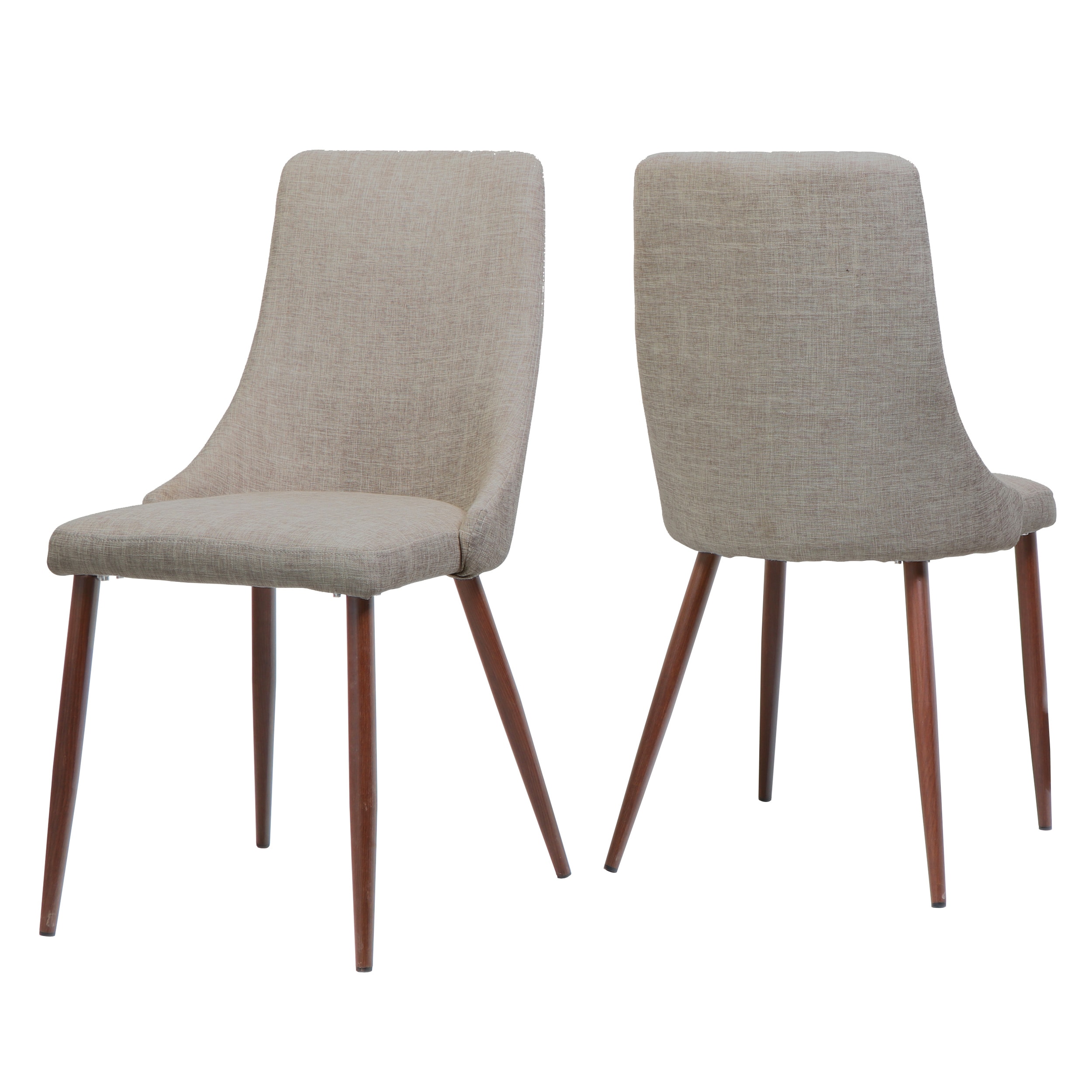 Best Selling Home Decor 303202 Sabina Mid Century Wheat Fabric Dining Chairs with Dark Walnut Wood Finished Legs (Set of 2)