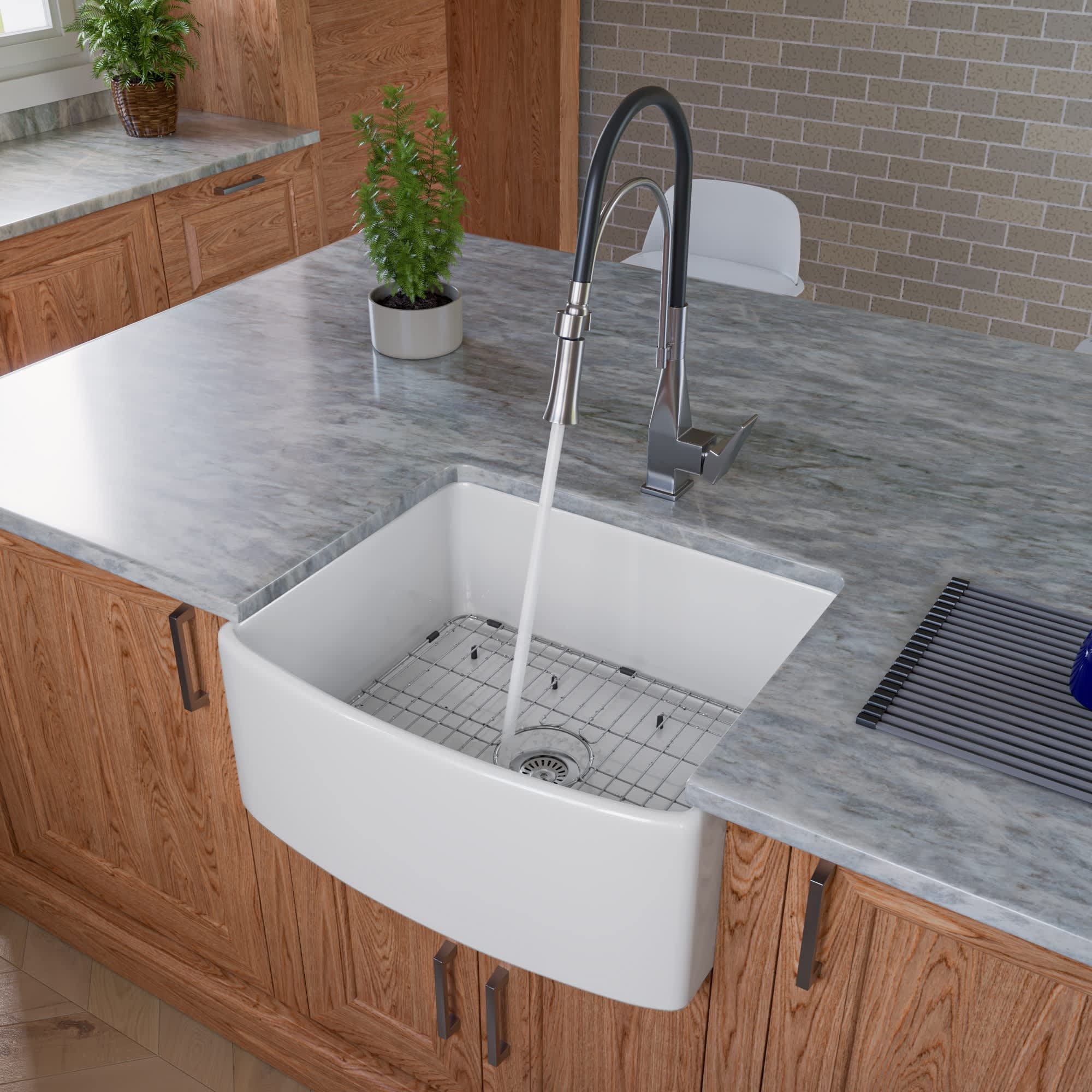 ALFI ABFC2420-W Kitchen-Sinks - View #3