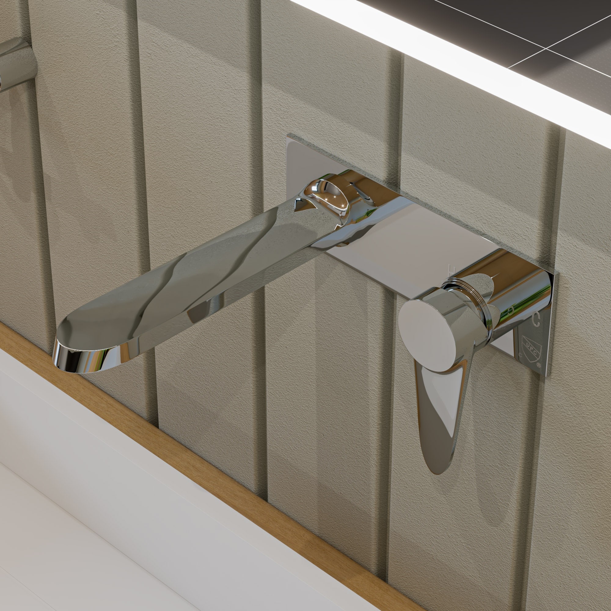 ALFI AB1772-PC Polished Chrome Wall-mount 1-handle Low-arc Commercial/Residential Handle Bathroom Sink Faucet
