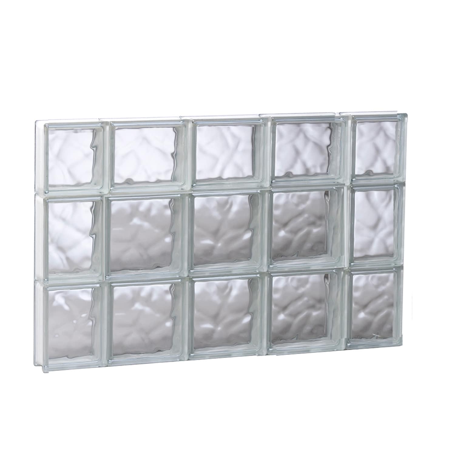 REDI2SET S3622DC Wavy Glass 34-3/4-in x 21-1/4-in Frameless Replacement Glass Block Window