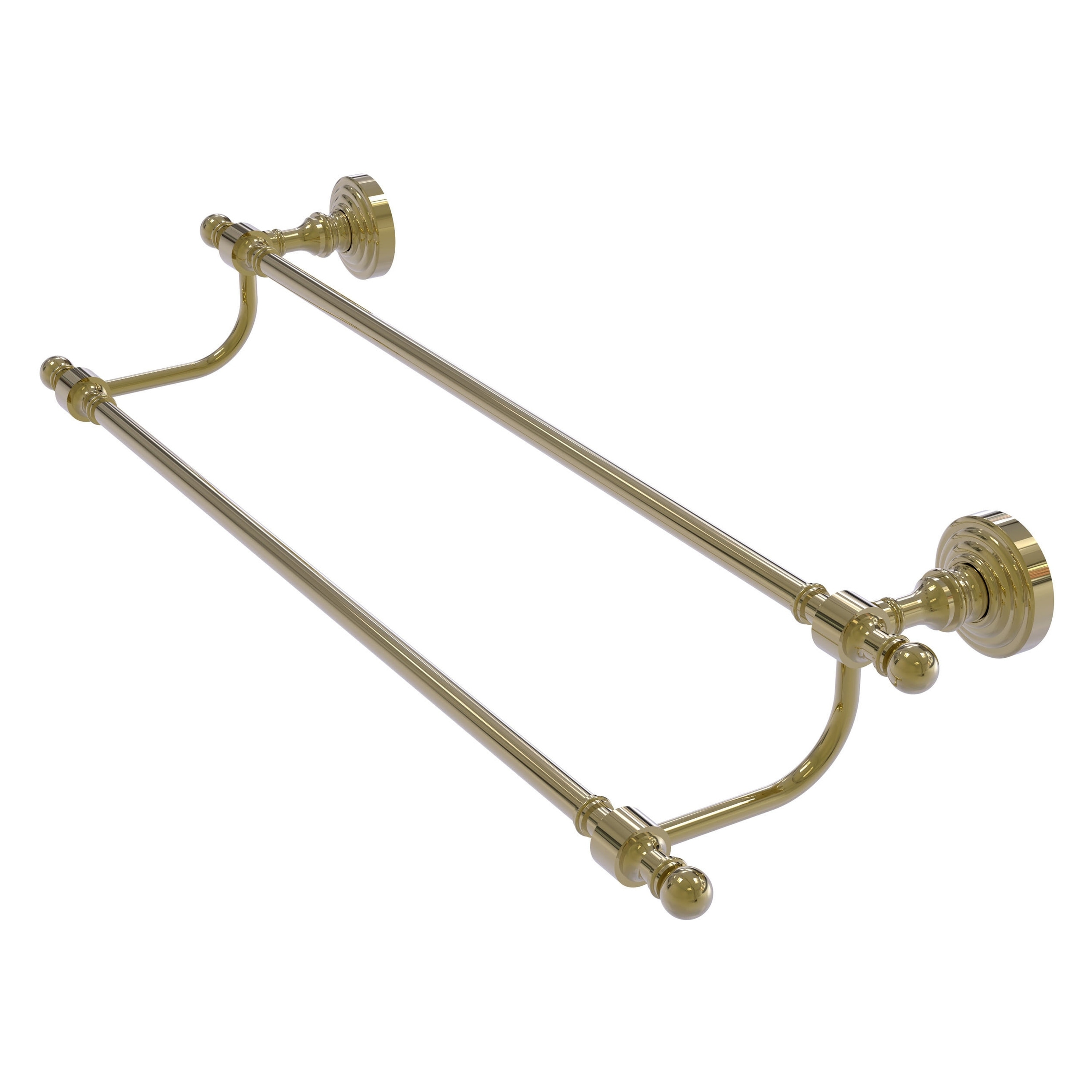 Allied Brass RW-72/24-UNL Retro Wave 24-in double Unlacquered Brass Wall mount Double Towel Bar